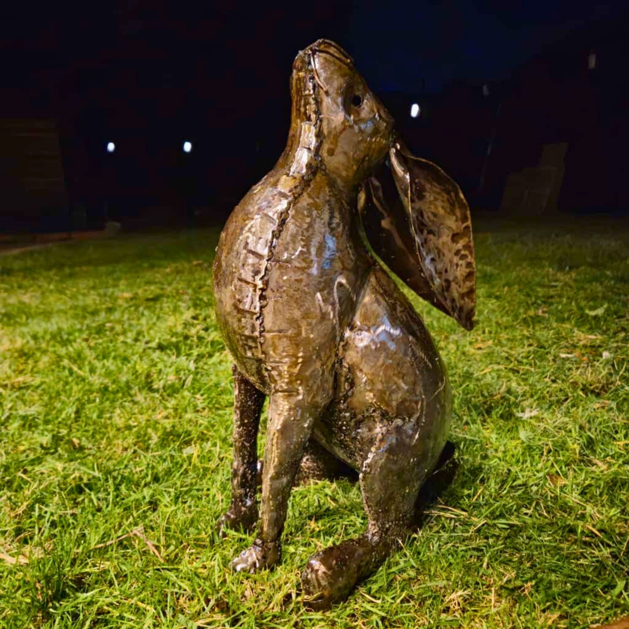 Stretching Hare Sculpture