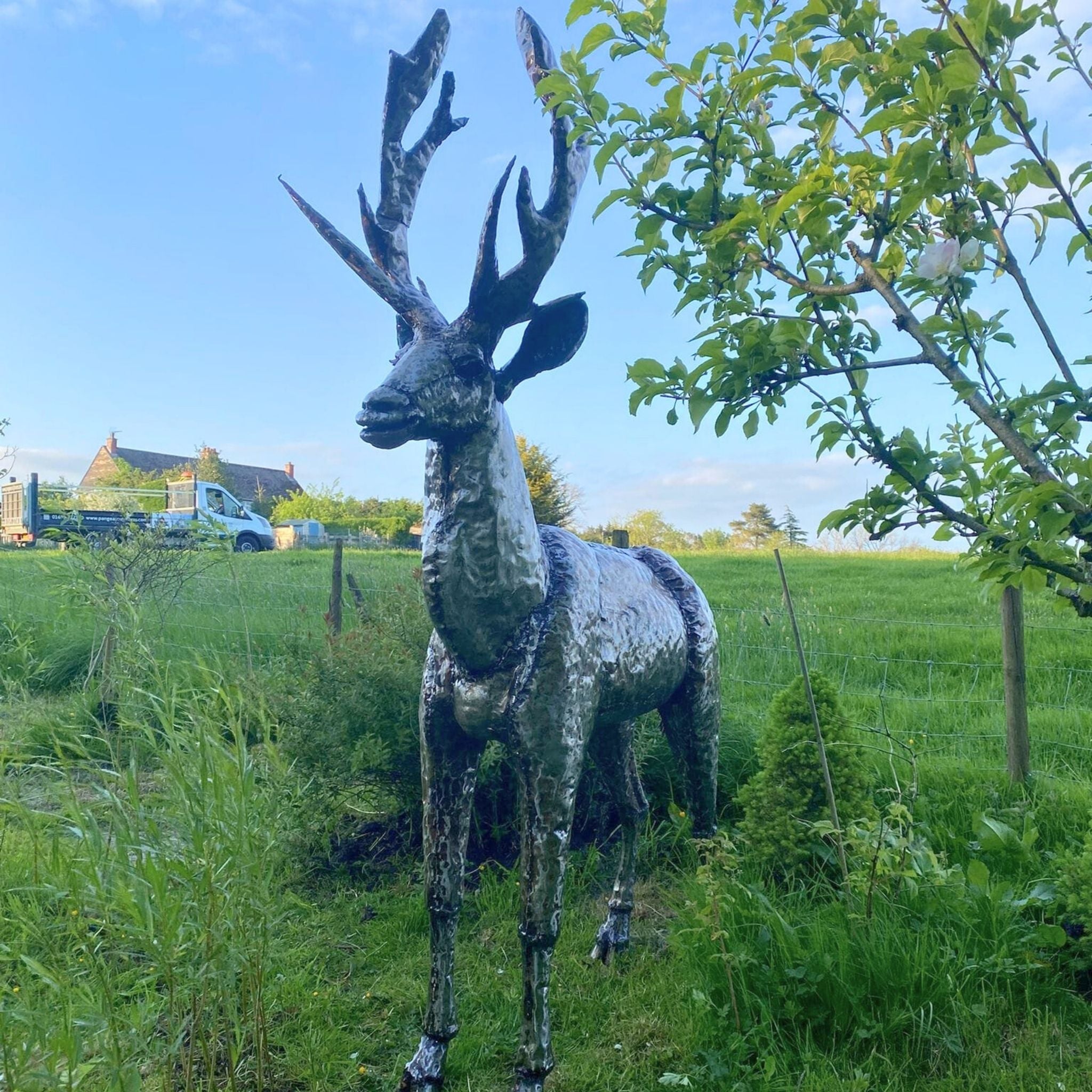 Natural Stag Metal Sculptures
