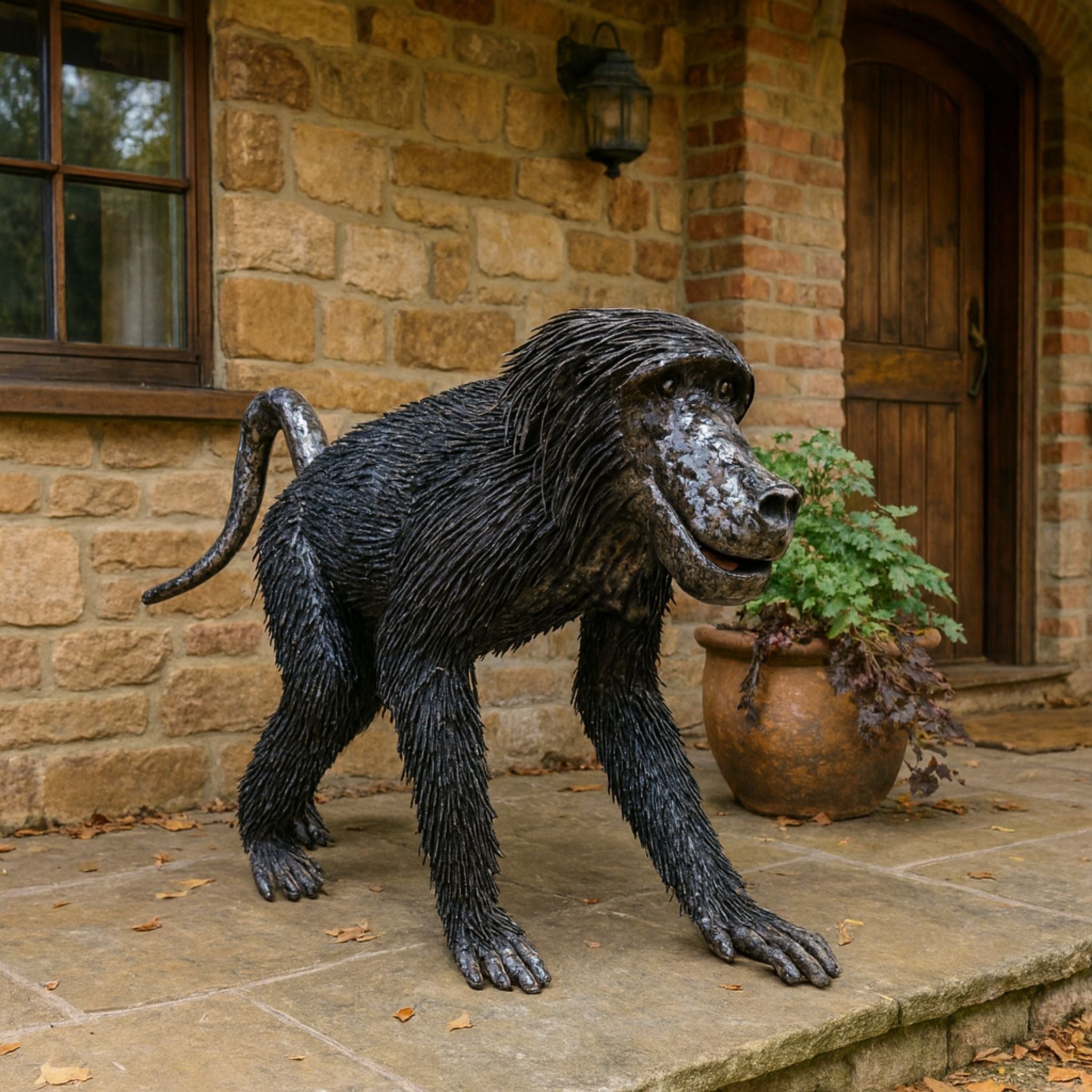 Baboon Metal Sculpture