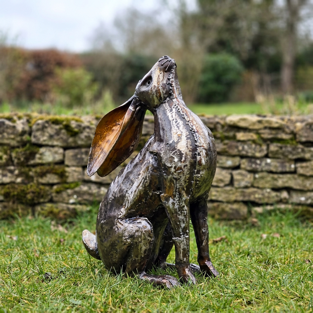Stretching Hare Sculpture