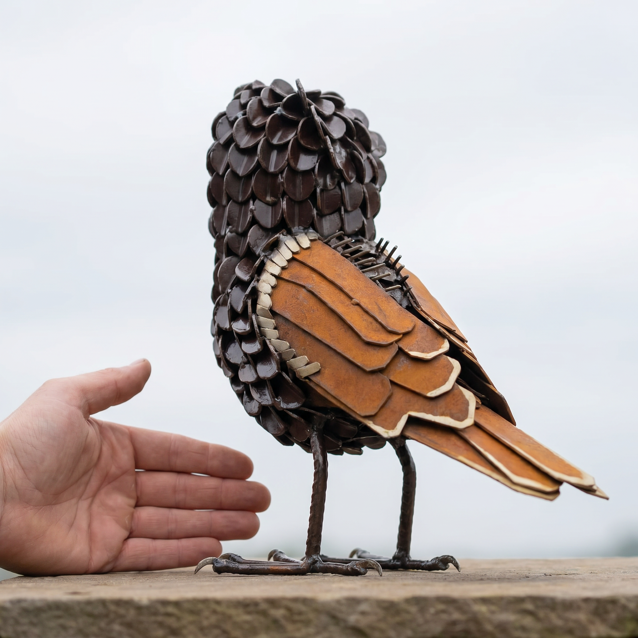 Perching Owl Sculpture