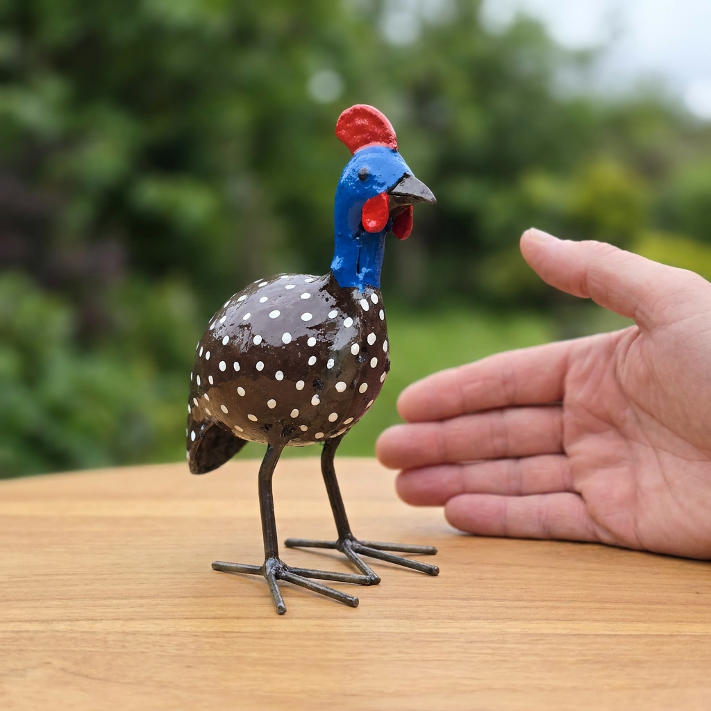 Guinea fowl Metal Sculpture