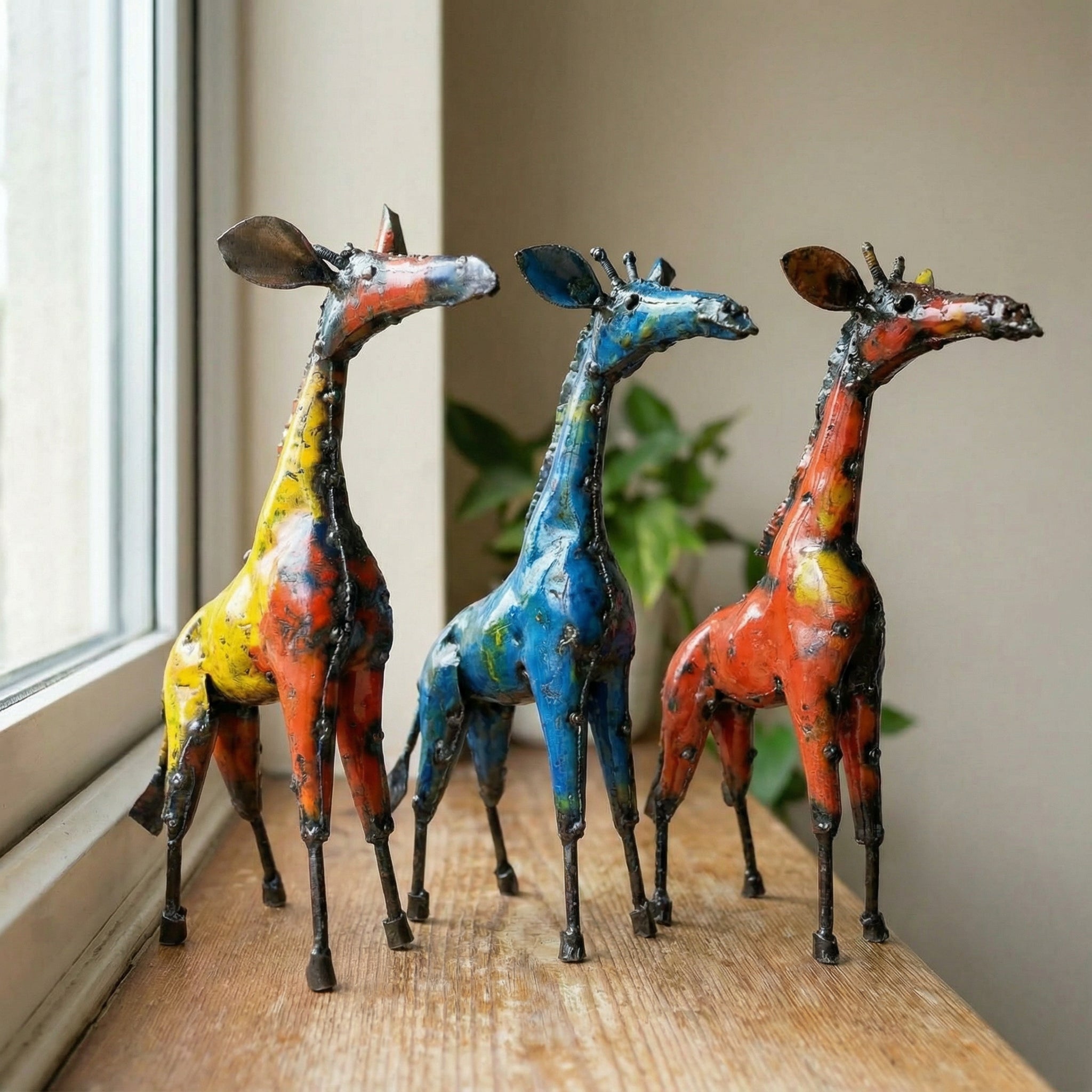 Miniature abstract Giraffe Metal Sculpture