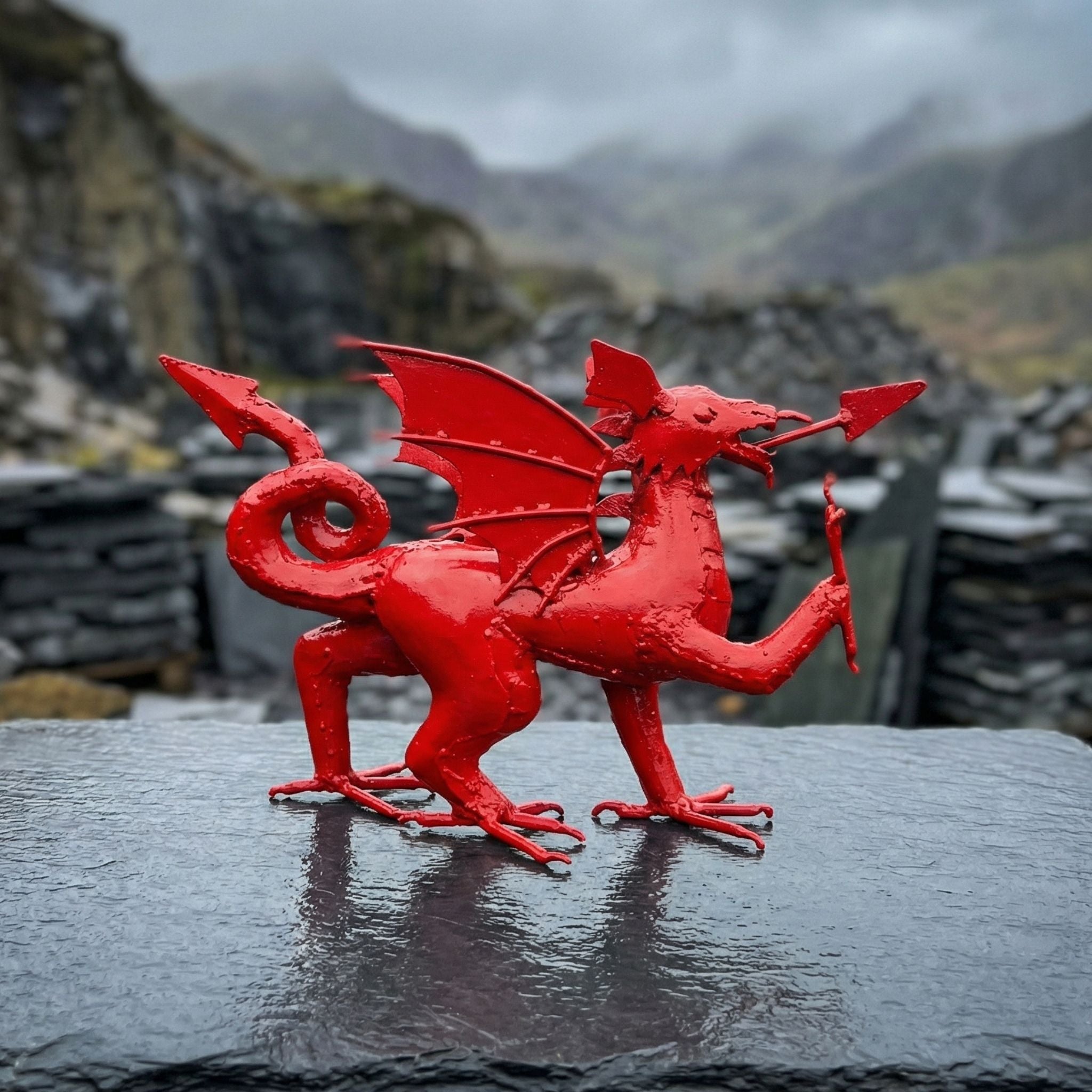 Welsh Dragon Metal Sculpture