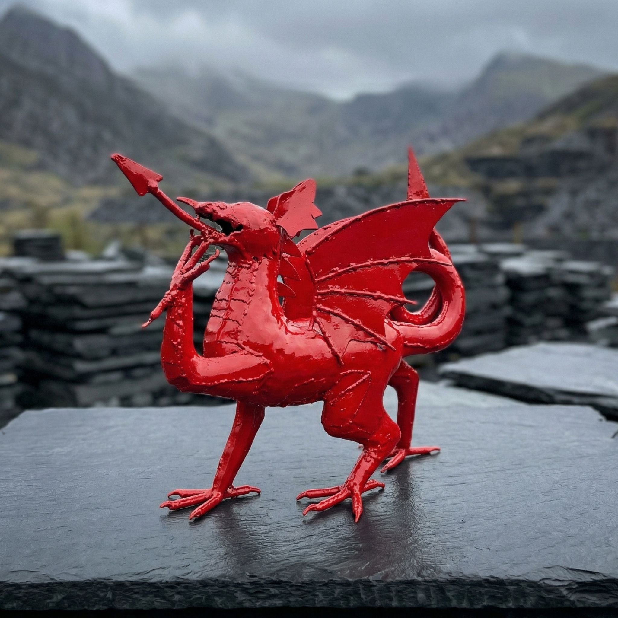 Welsh Dragon Metal Sculpture