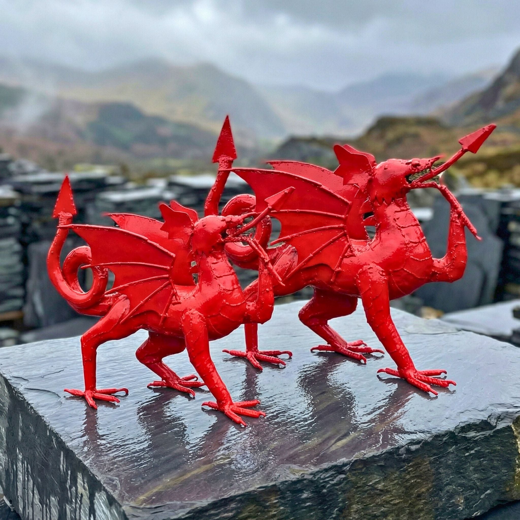 Welsh Dragon Metal Sculpture