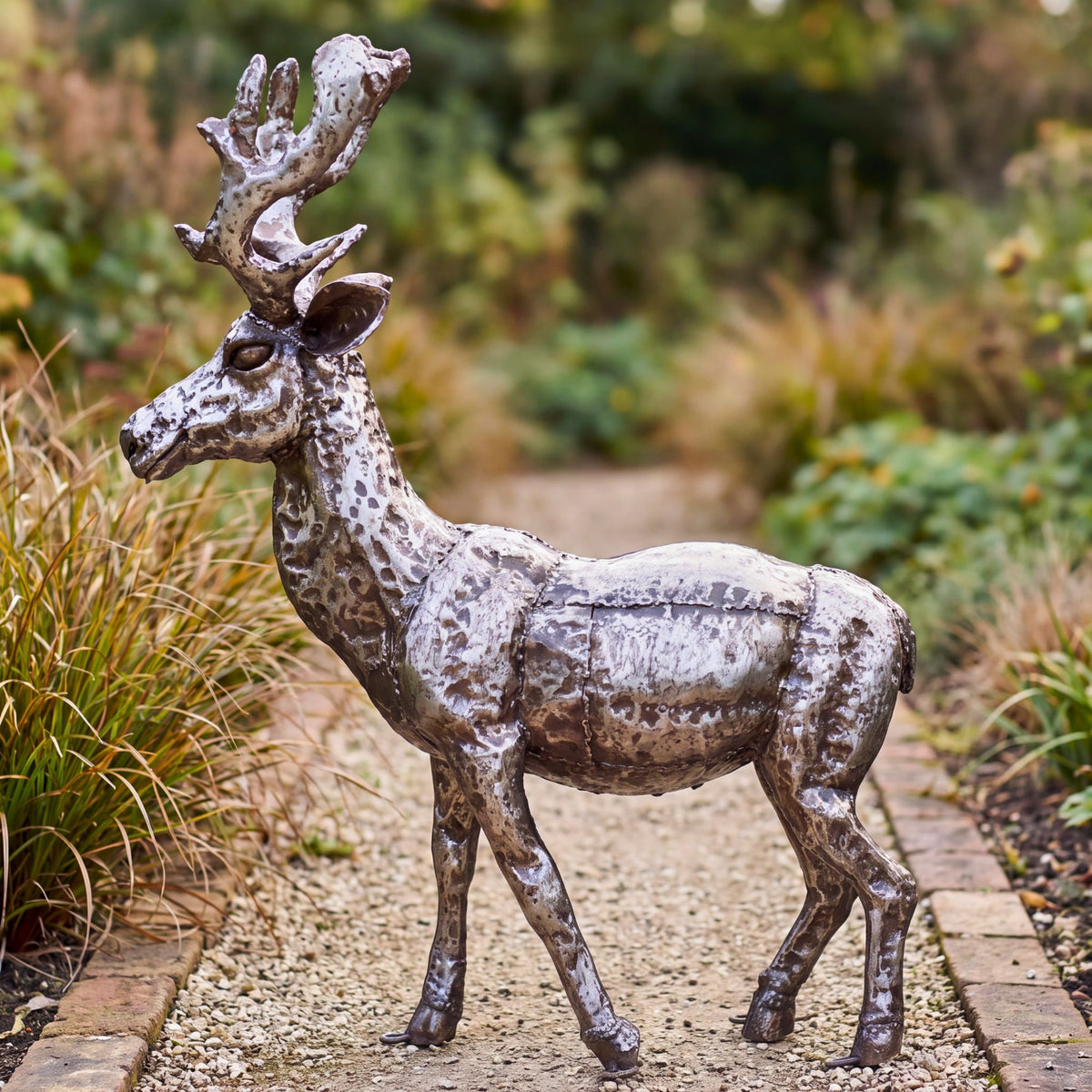 Young Stag Metal Sculpture