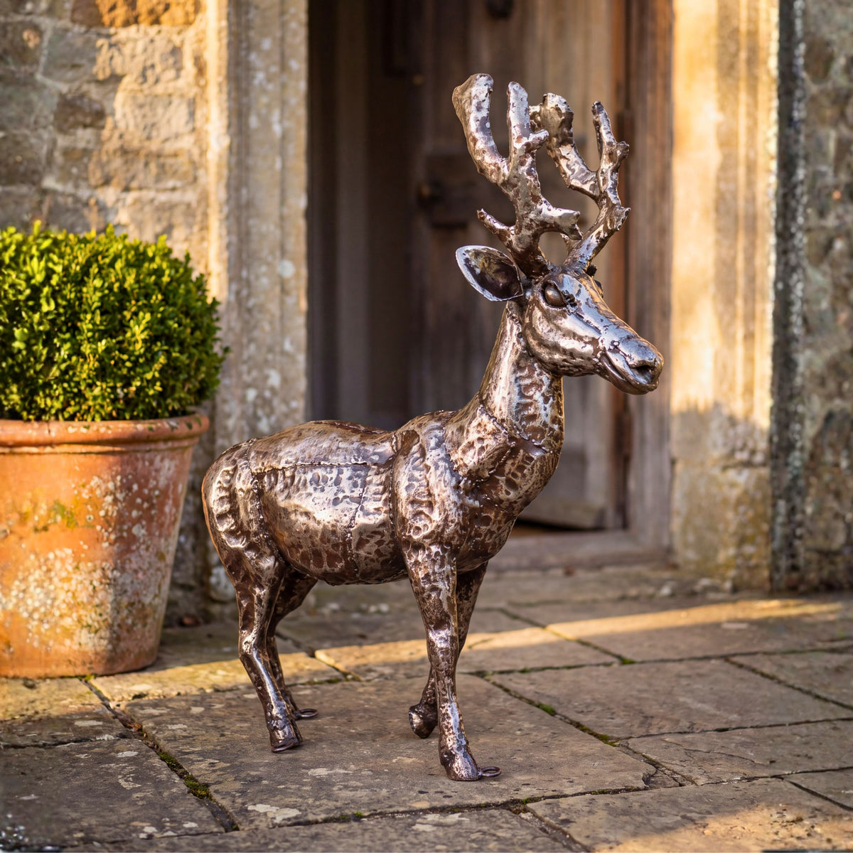 Young Stag Metal Sculpture