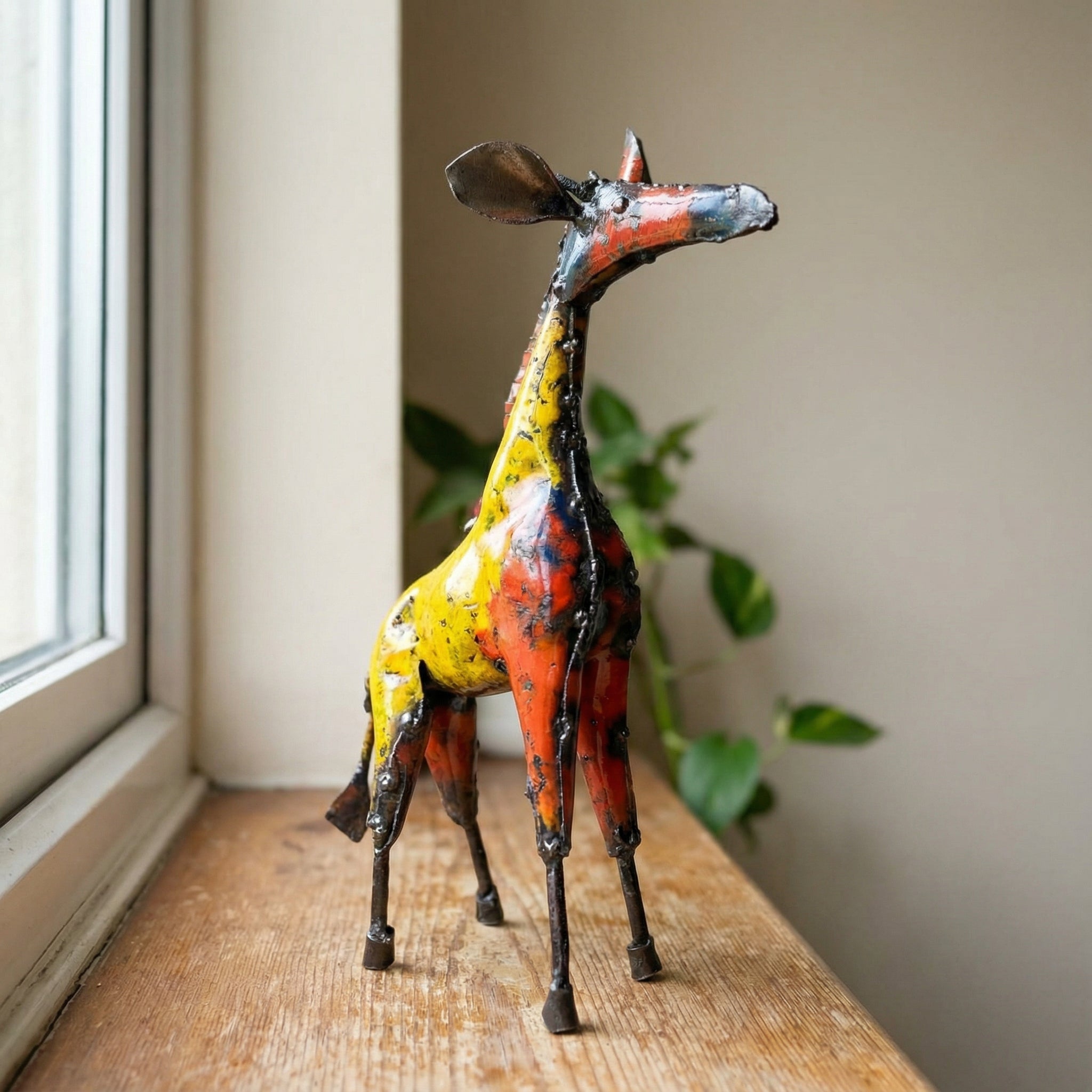 Miniature abstract Giraffe Metal Sculpture