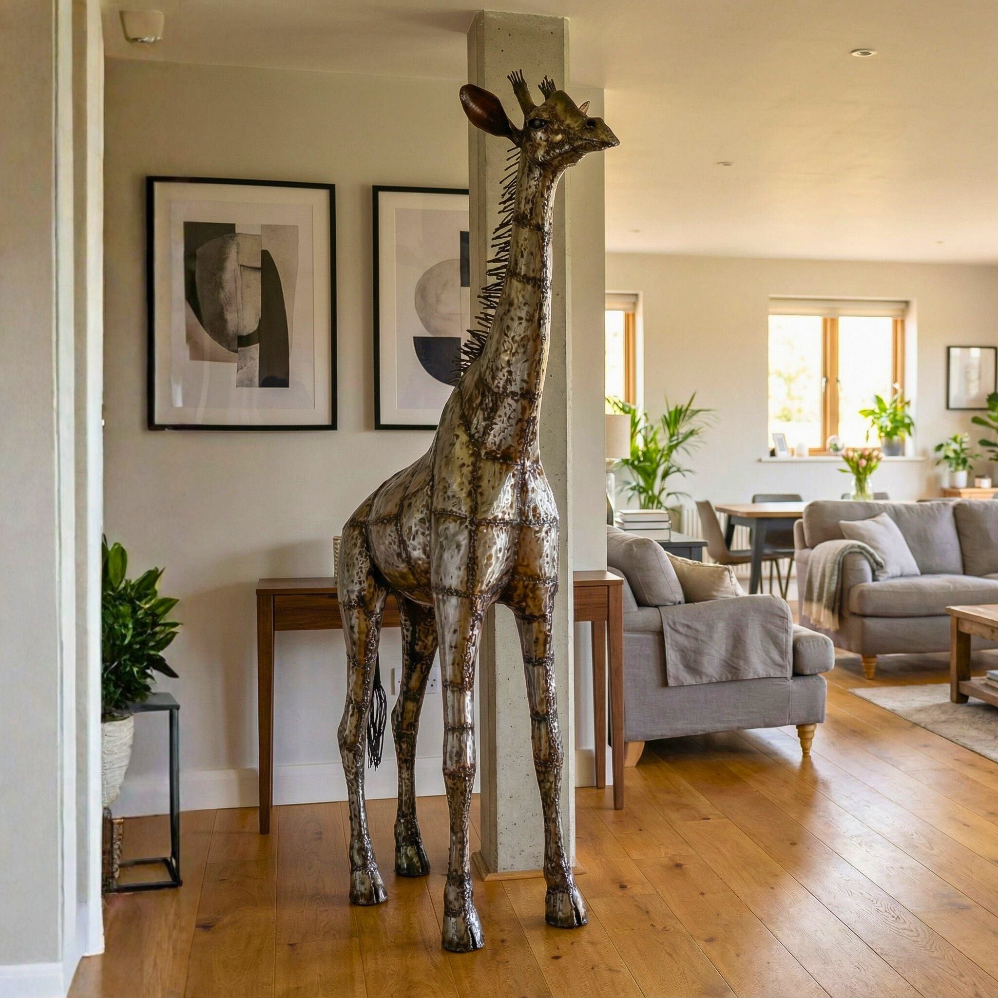 Giraffe Metal Sculpture 6ft