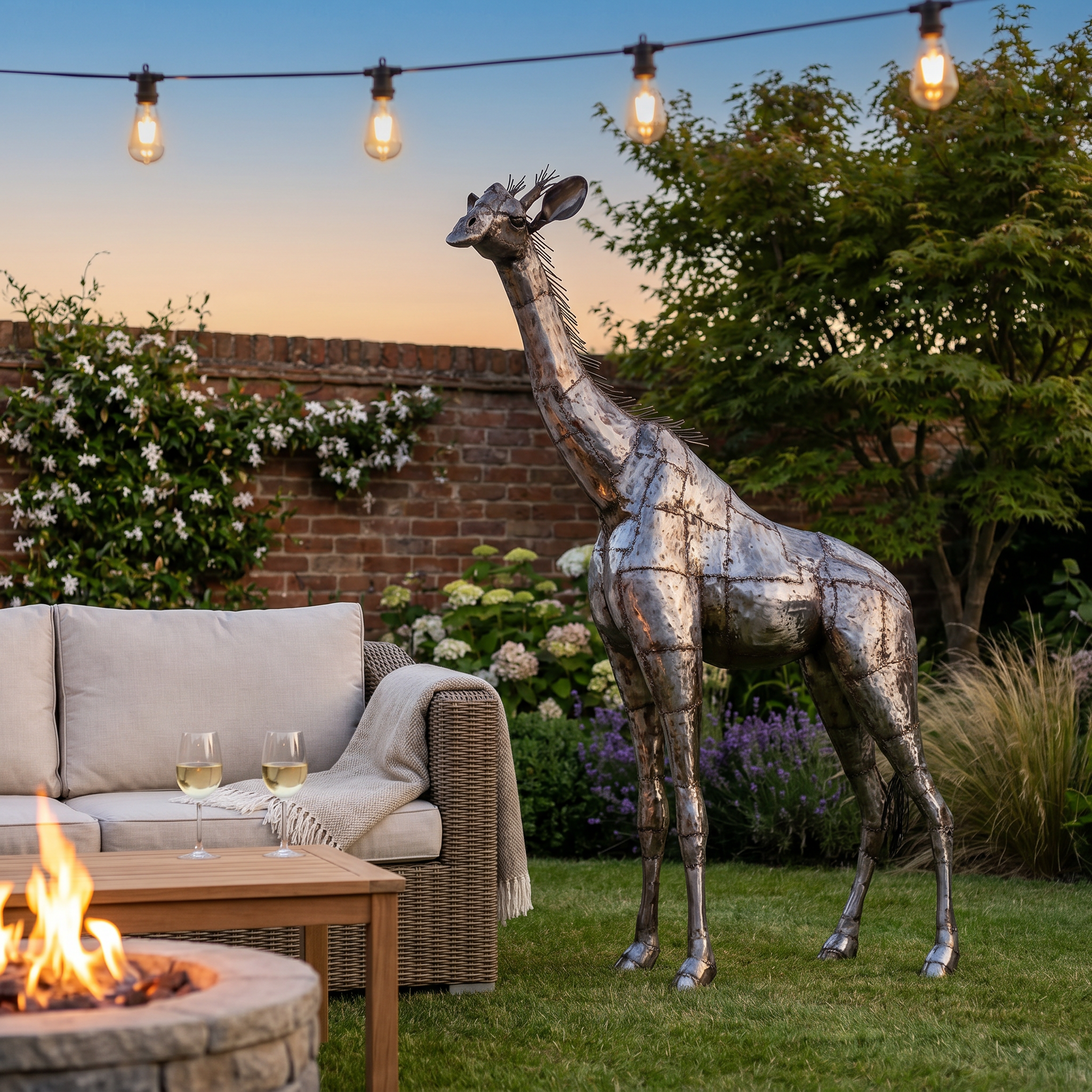 Giraffe Metal Sculpture 6ft