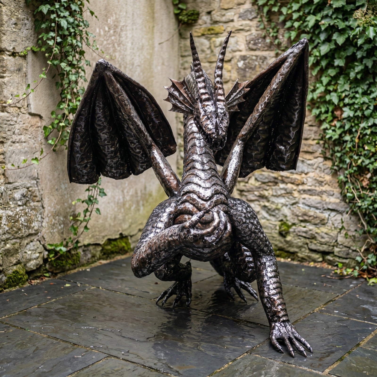 Custom metal dragon sculpture
