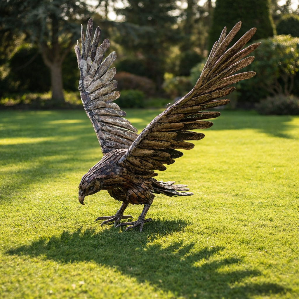 Large Flying Eagle Metal Sculpture