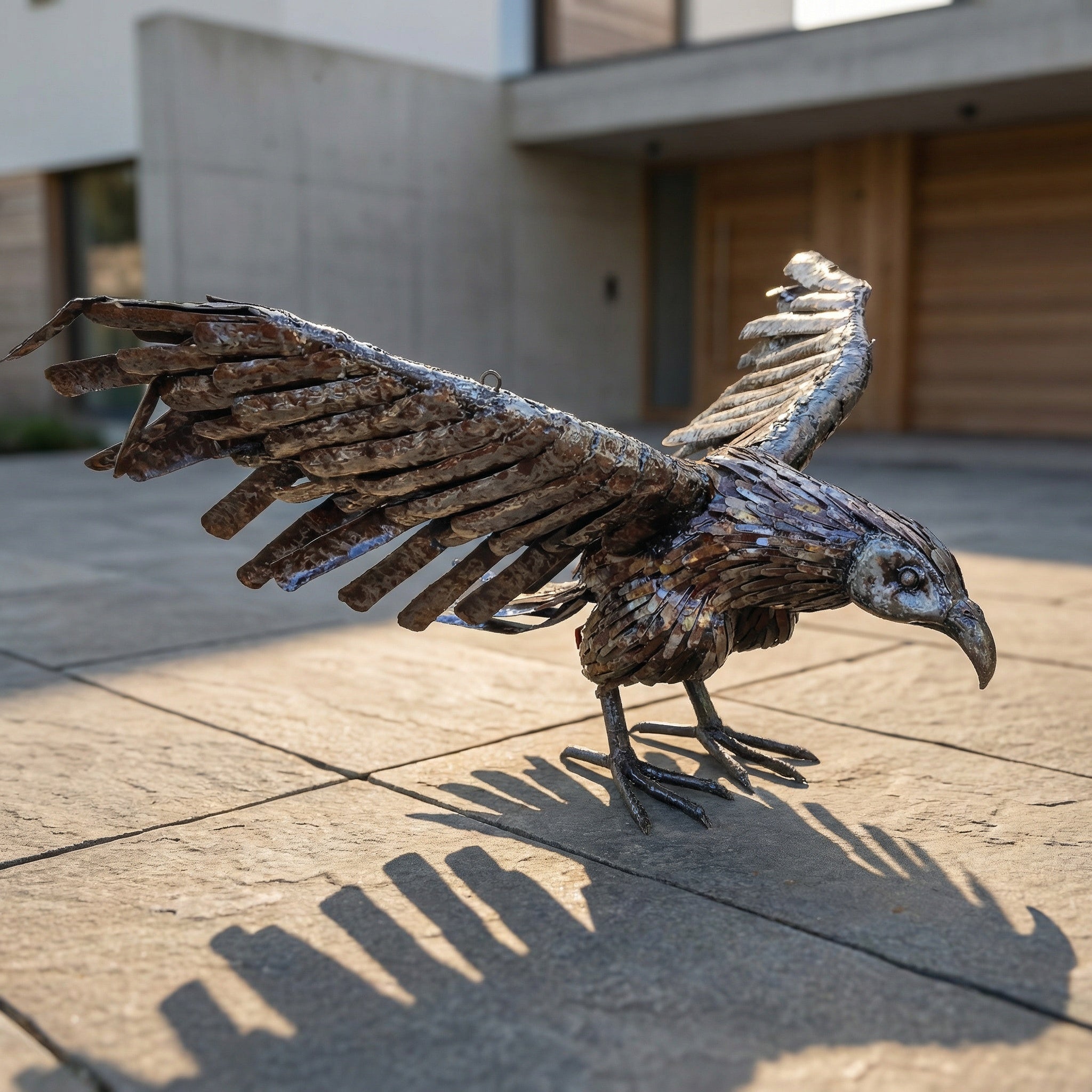 Large Flying Eagle Metal Sculpture