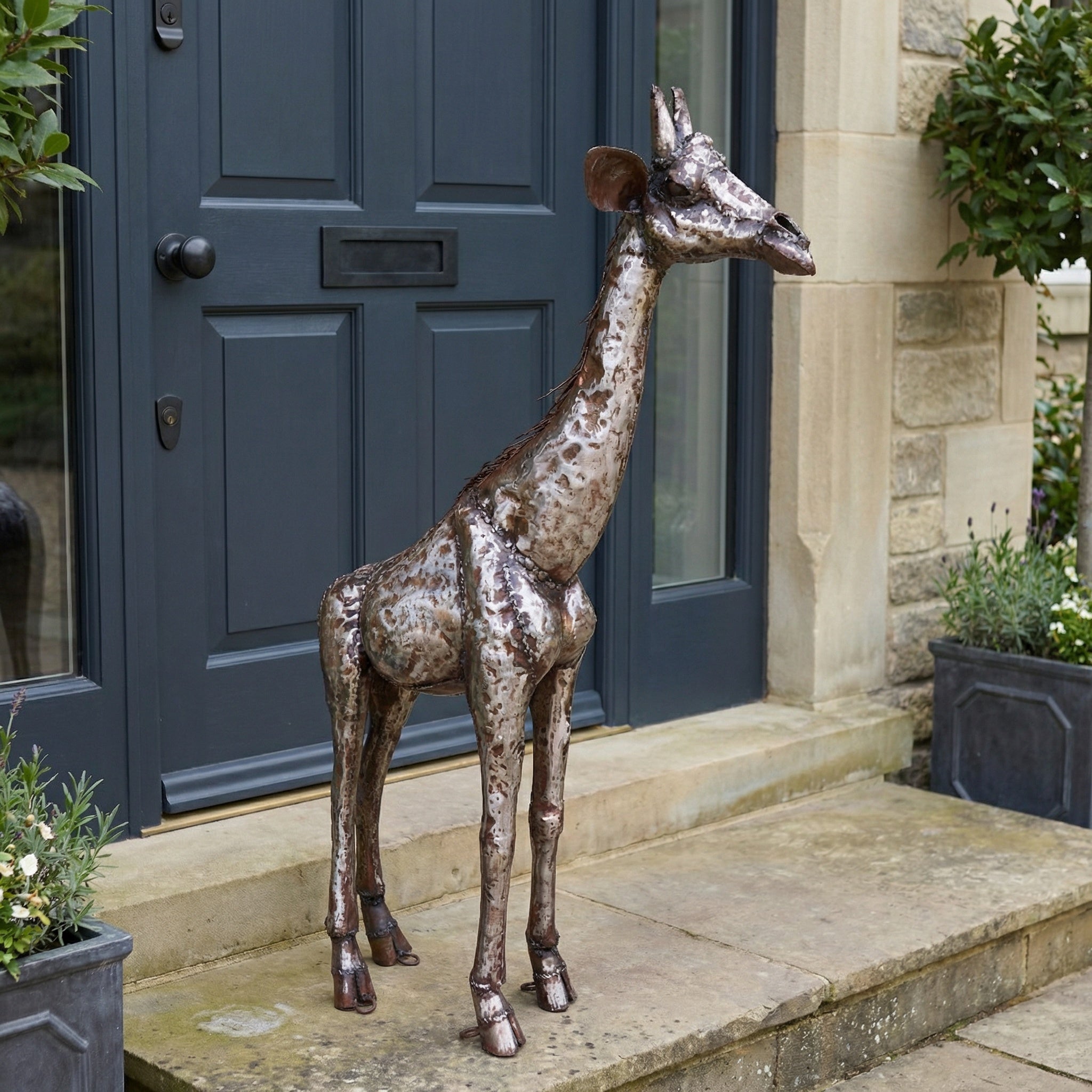 Giraffe Metal Sculpture 3ft