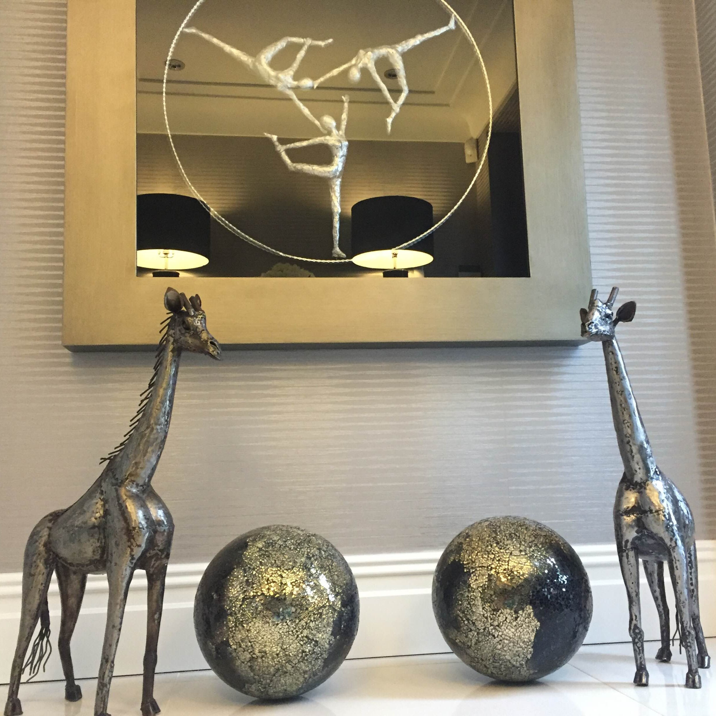 Giraffe Metal Sculpture 2.5ft