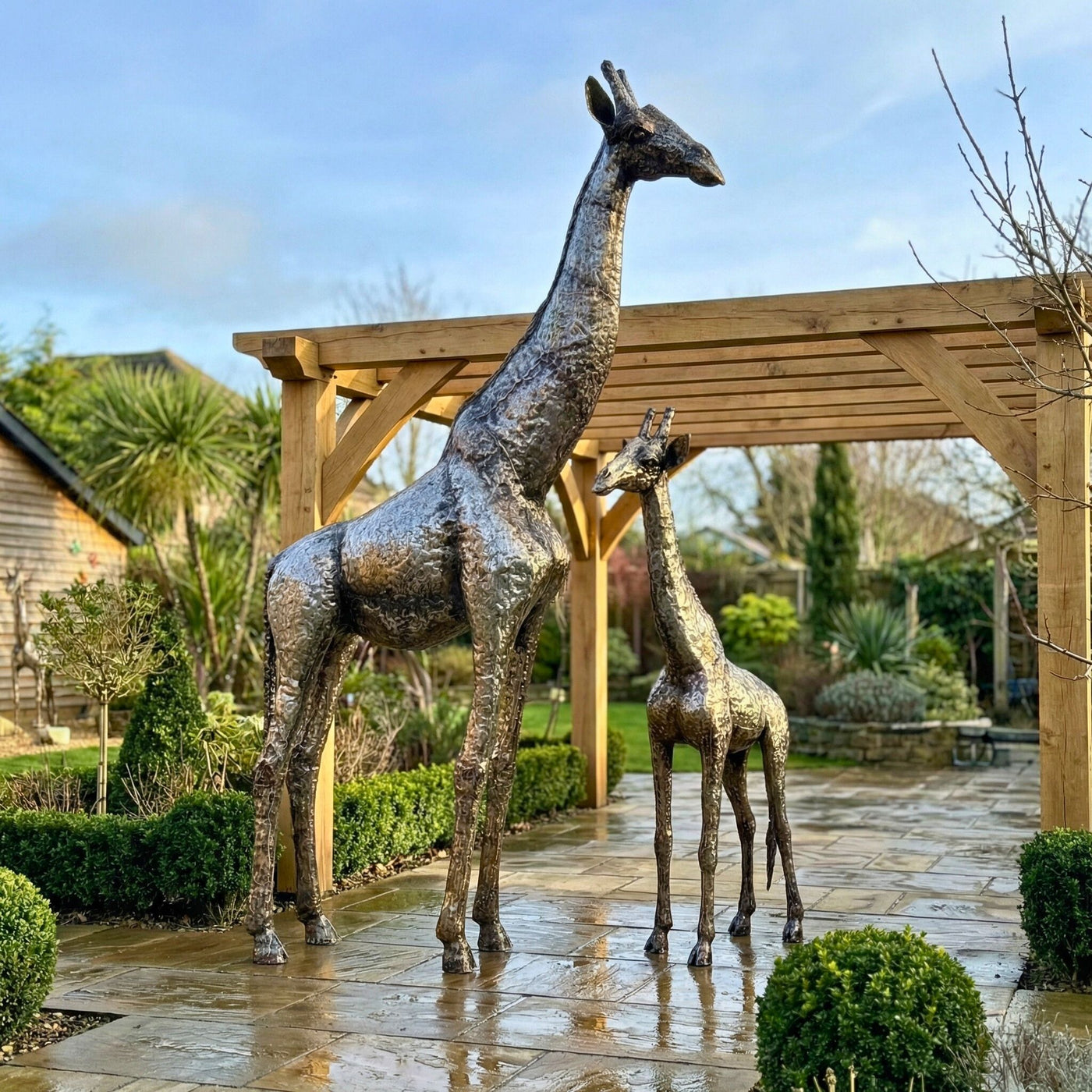 11ft + 6ft Giraffe Sculpture Bundle