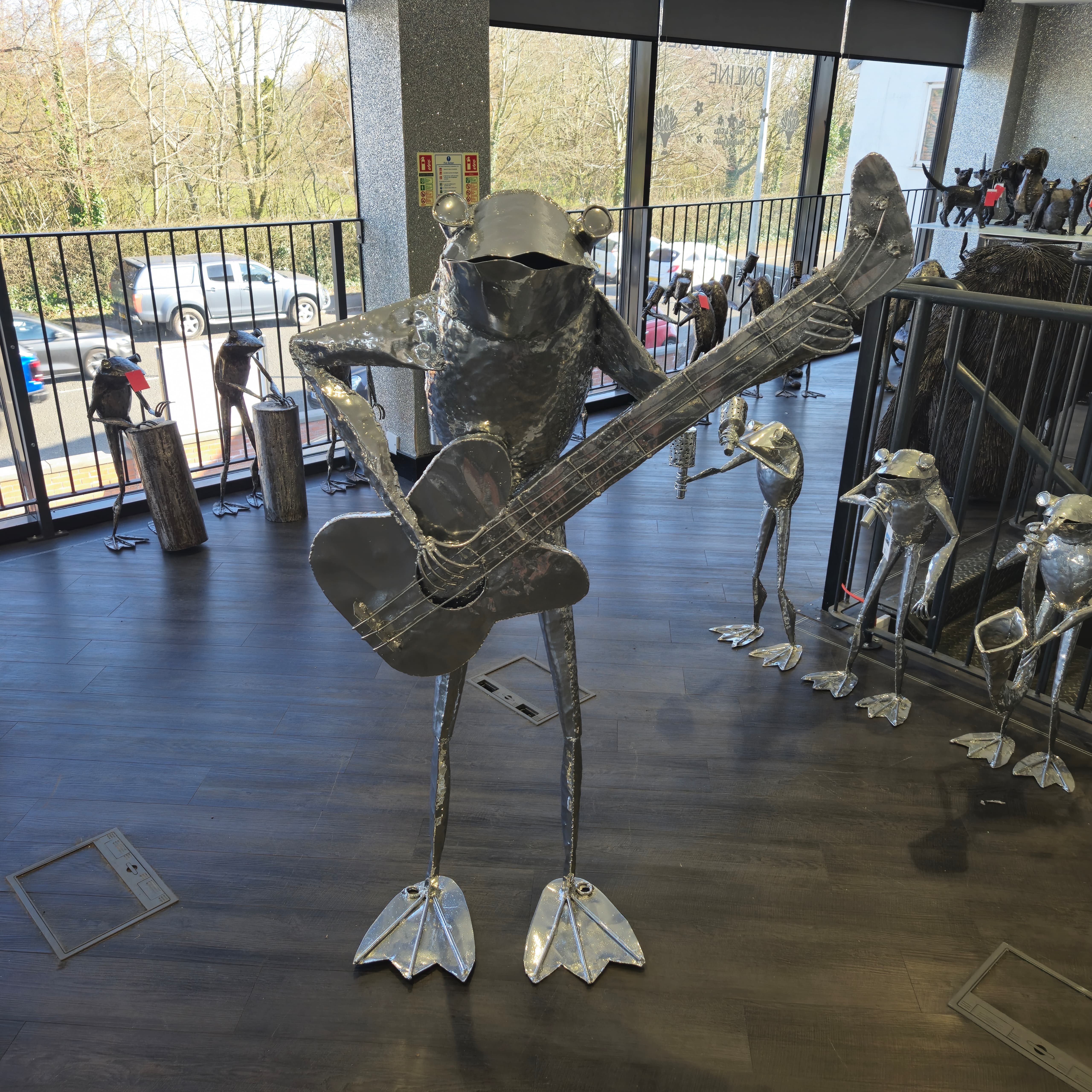 Guitar Frog Metal Sculptures