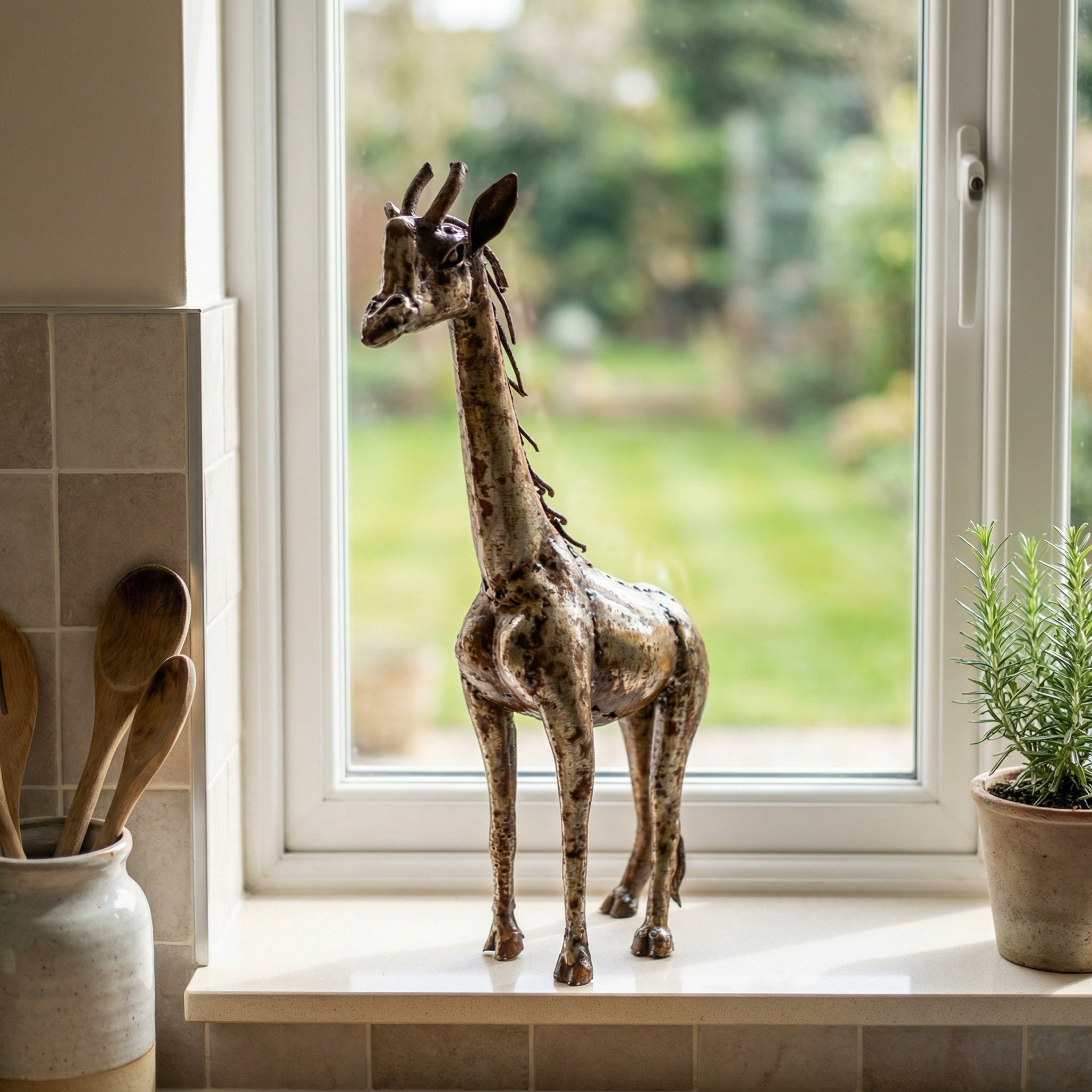 Giraffe Metal Sculpture 1ft