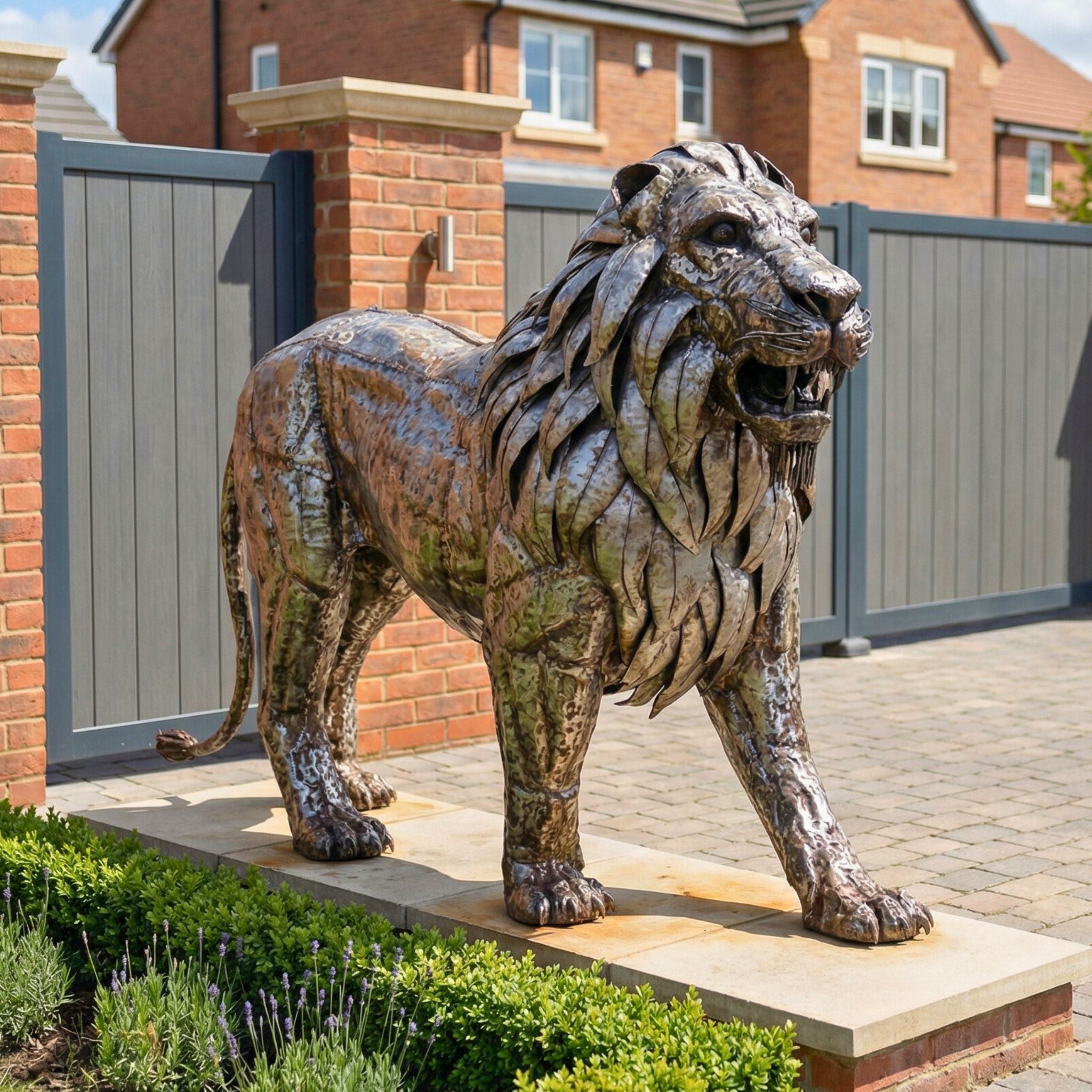 Lion Metal Sculpture 4.4ft