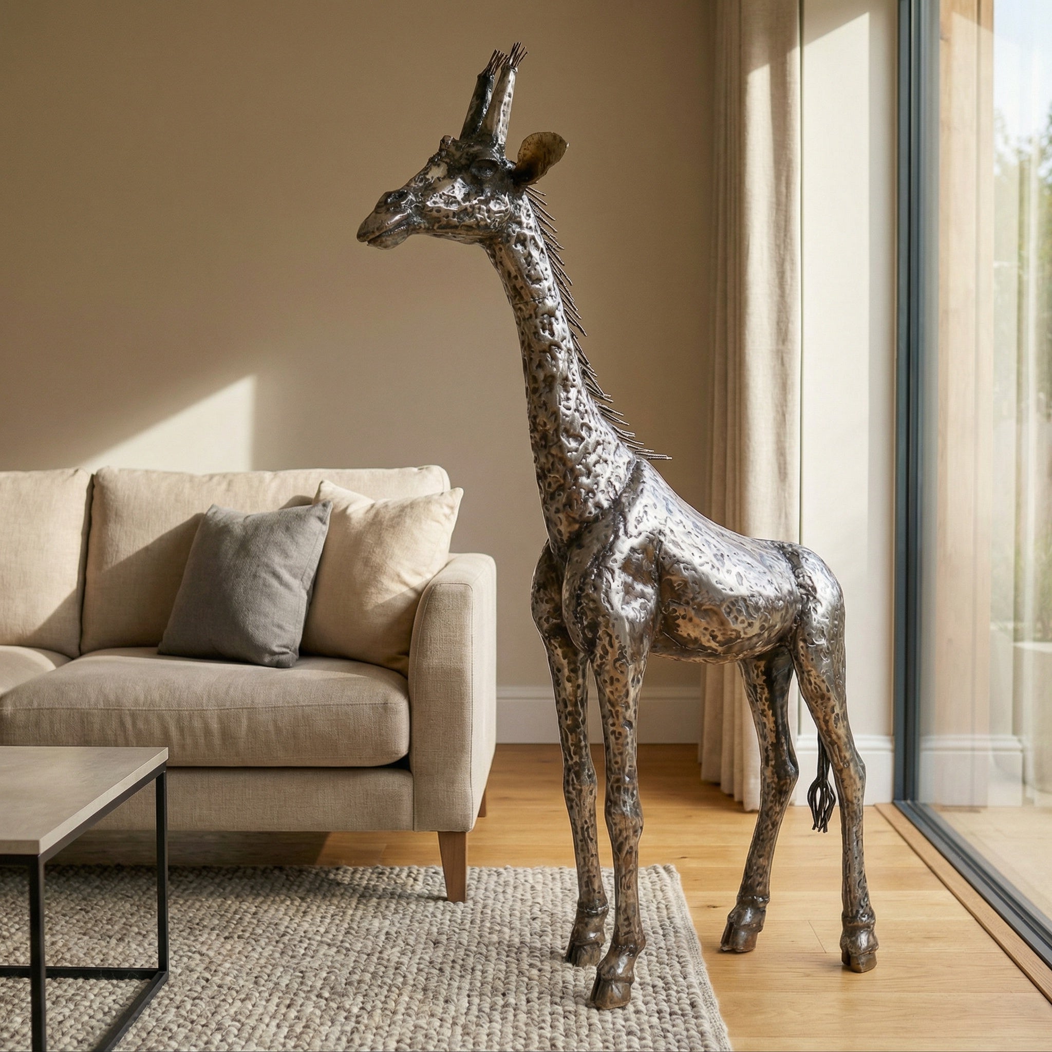 Giraffe Metal Sculpture 4ft