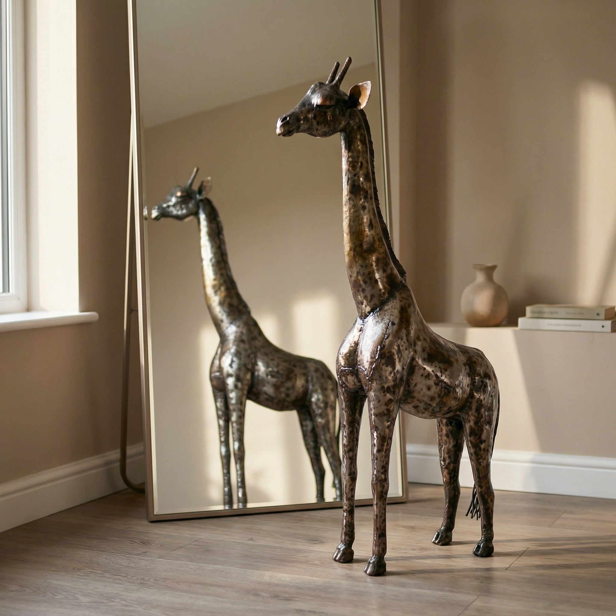 Giraffe Metal Sculpture 2ft