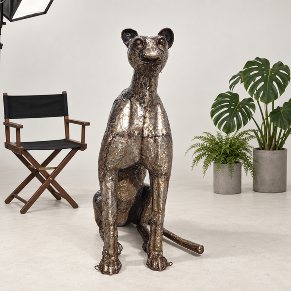 Sitting Cheetah Sculpture