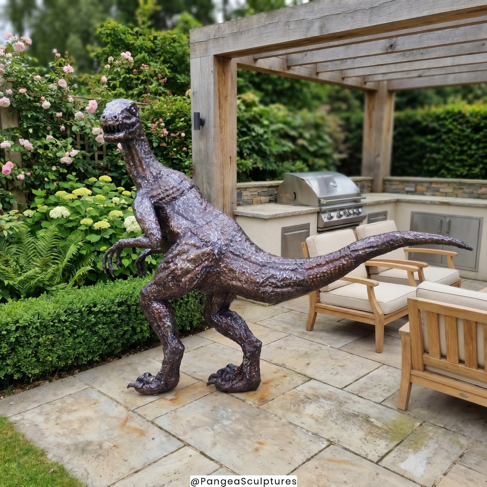 Custom raptor metal sculpture