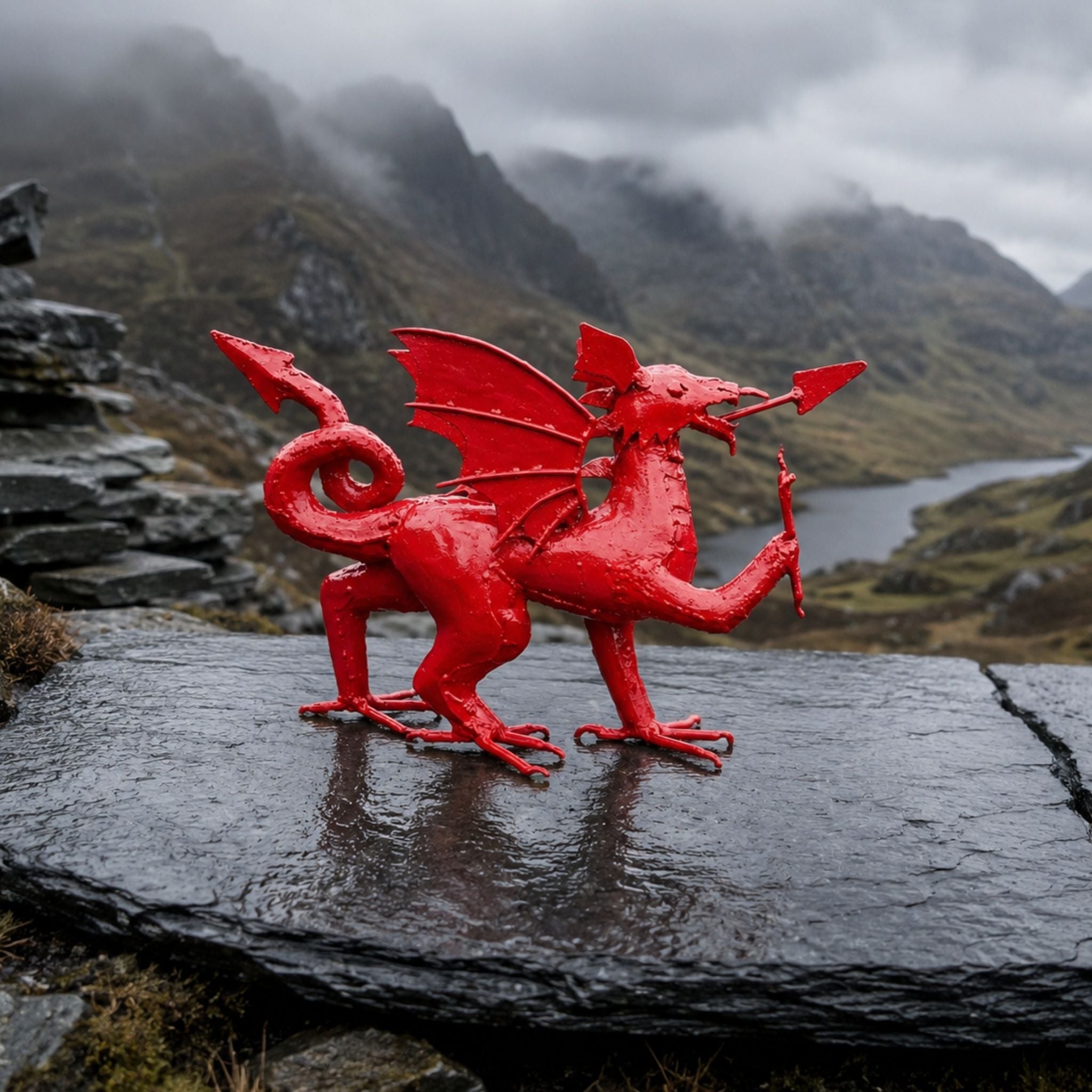 Welsh Dragon Metal Sculpture