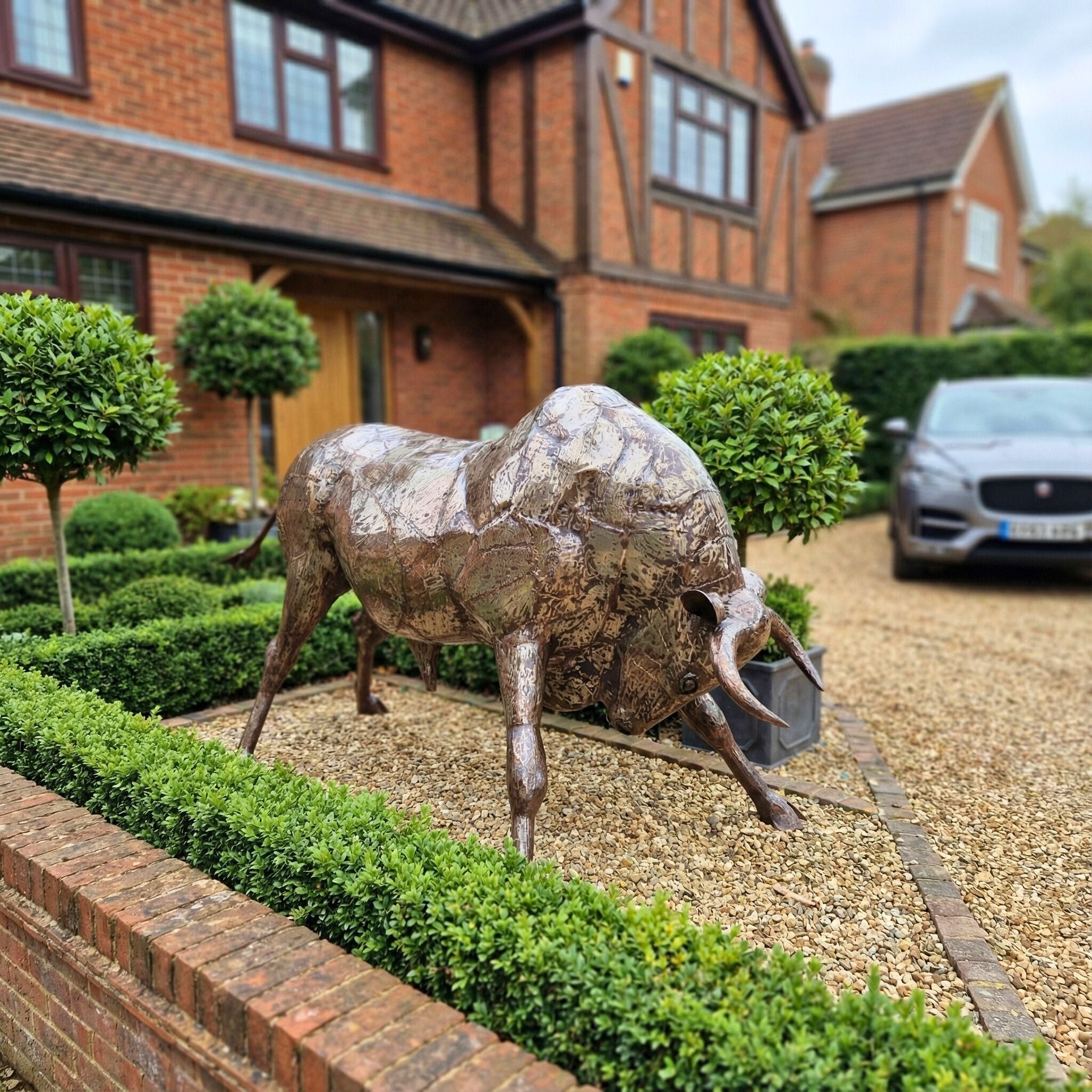 Spanish Bull Metal Sculpture
