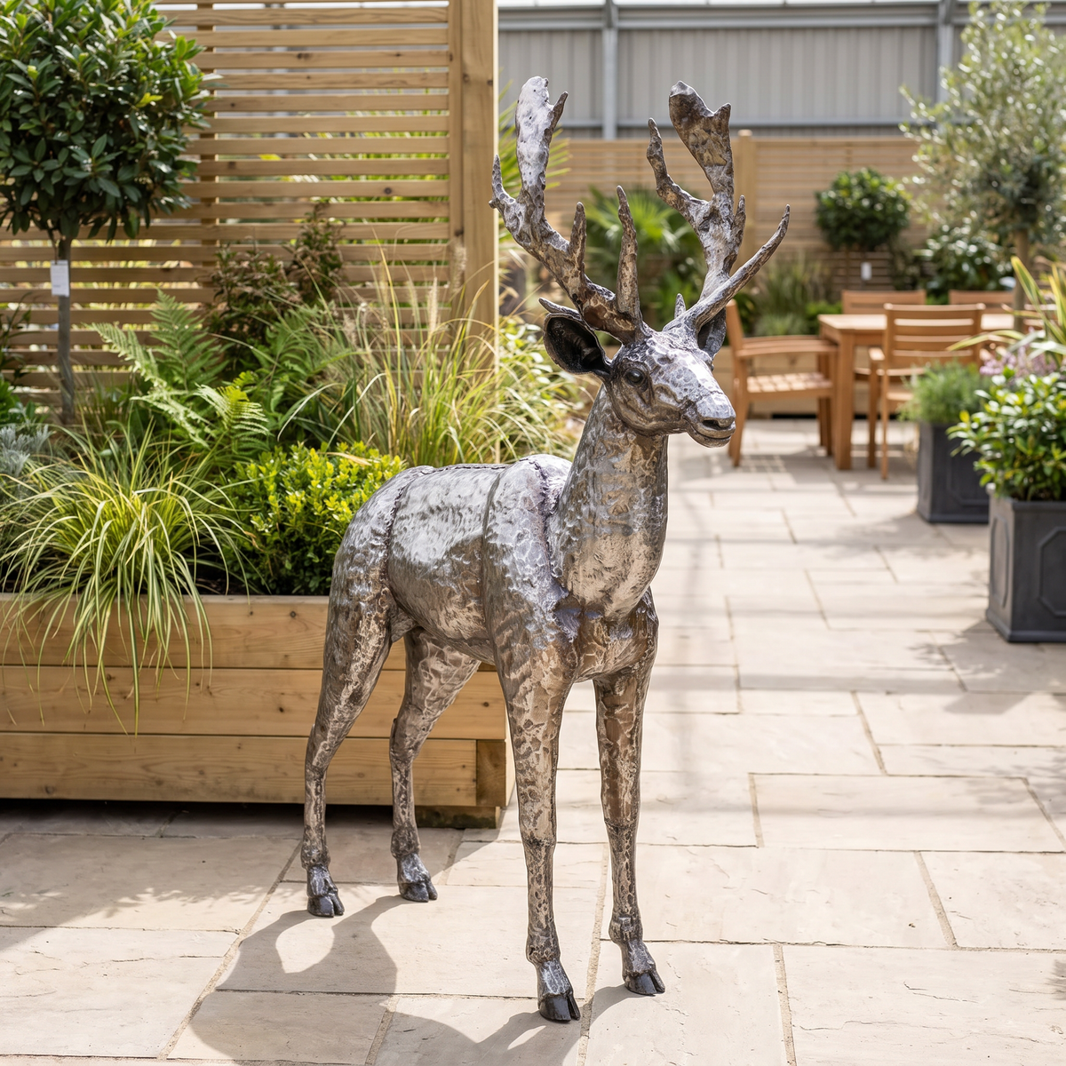 Adult Stag Metal Sculpture