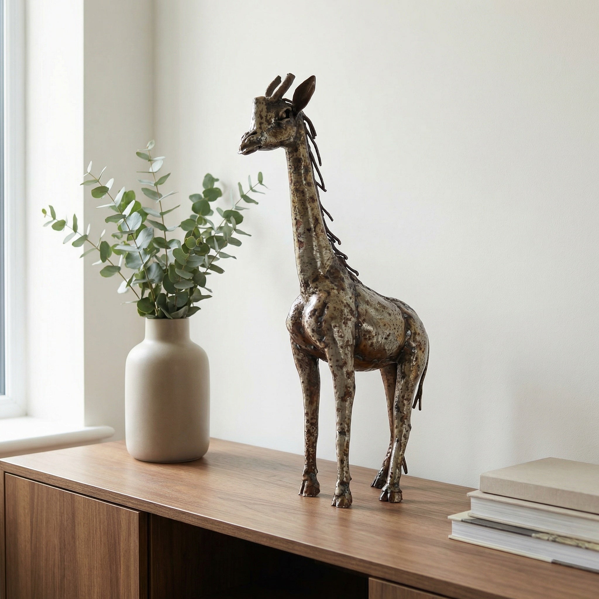 Giraffe Metal Sculpture 1ft