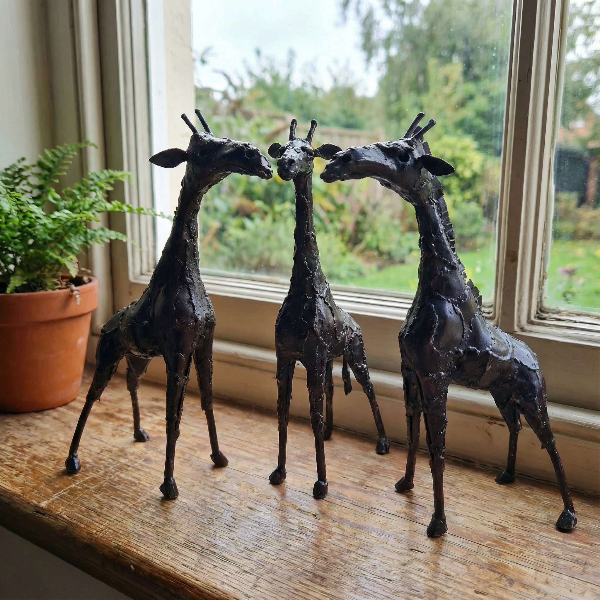 Miniature Giraffe Metal Sculpture