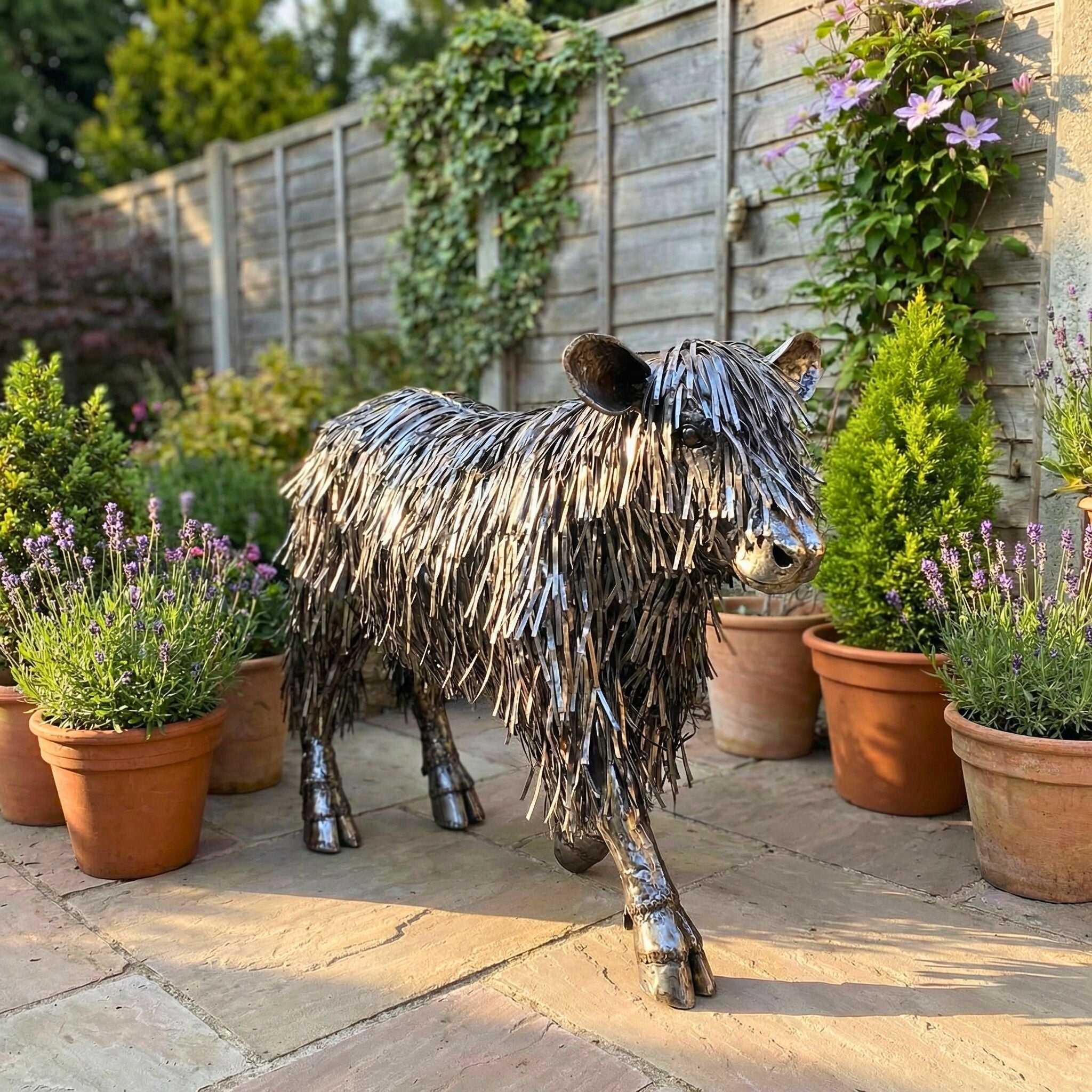 Highland Calf Metal Sculpture