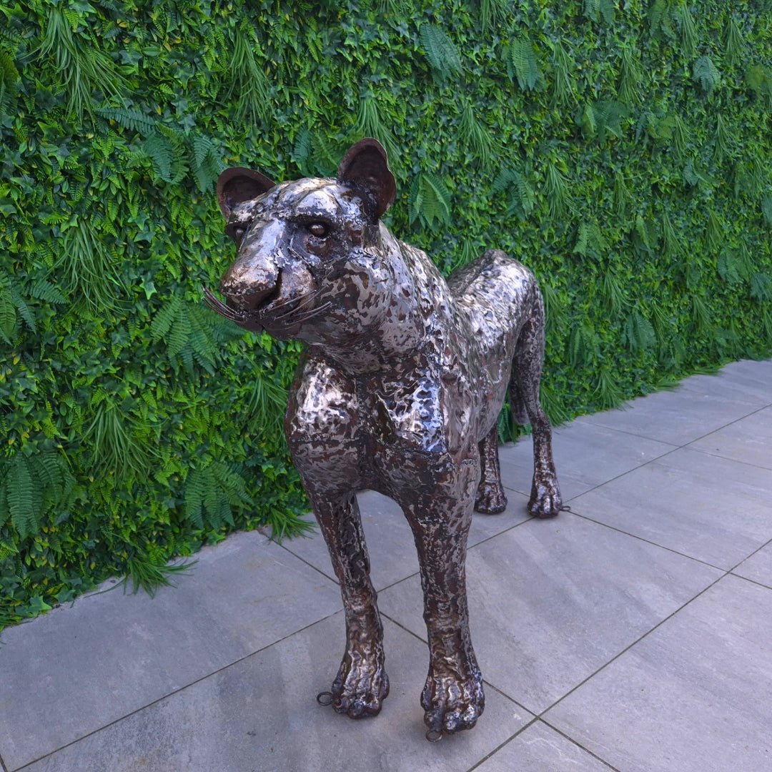 Cheetah Metal Sculpture Standing - Pangea Sculptures