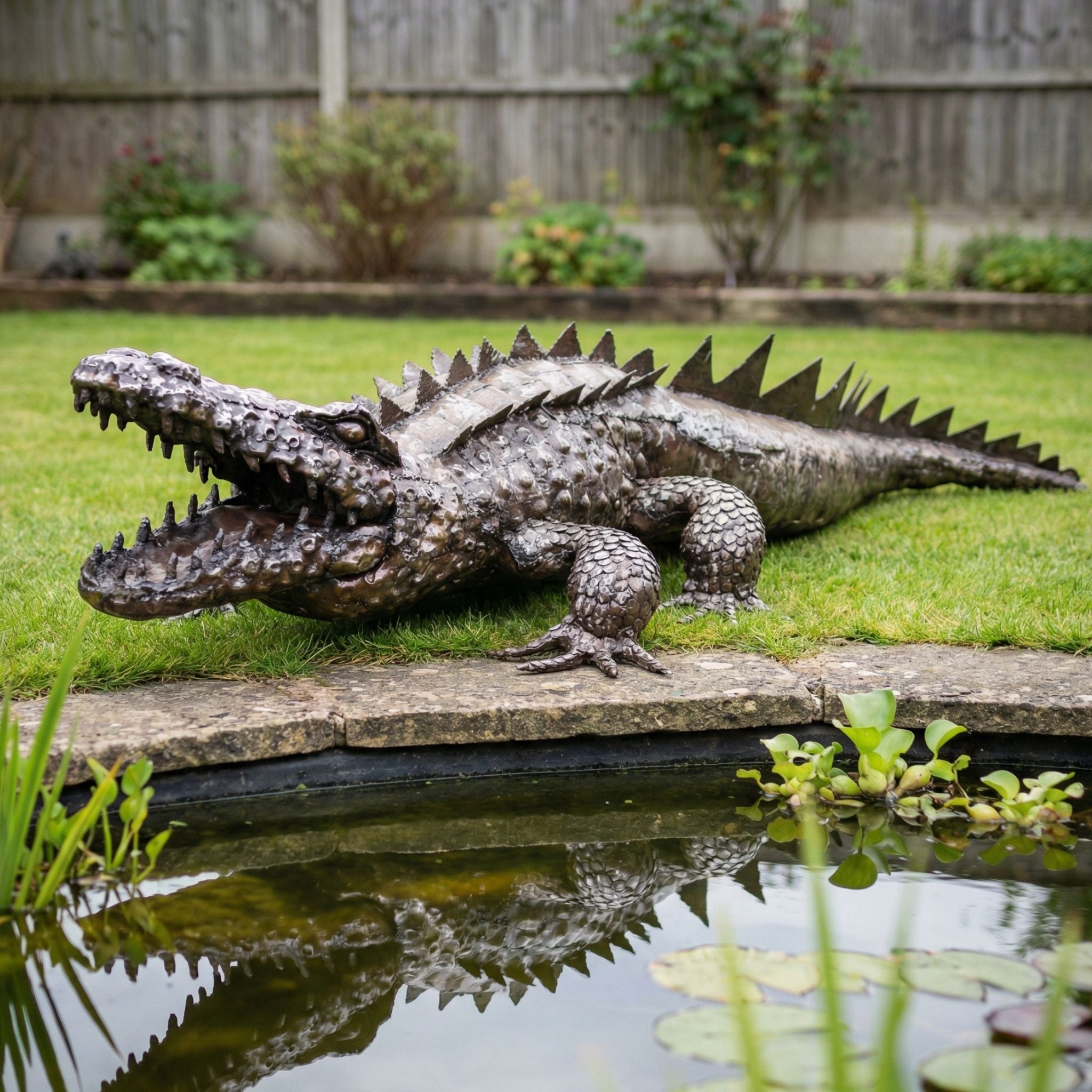 Crocodile Metal Sculpture 7ft