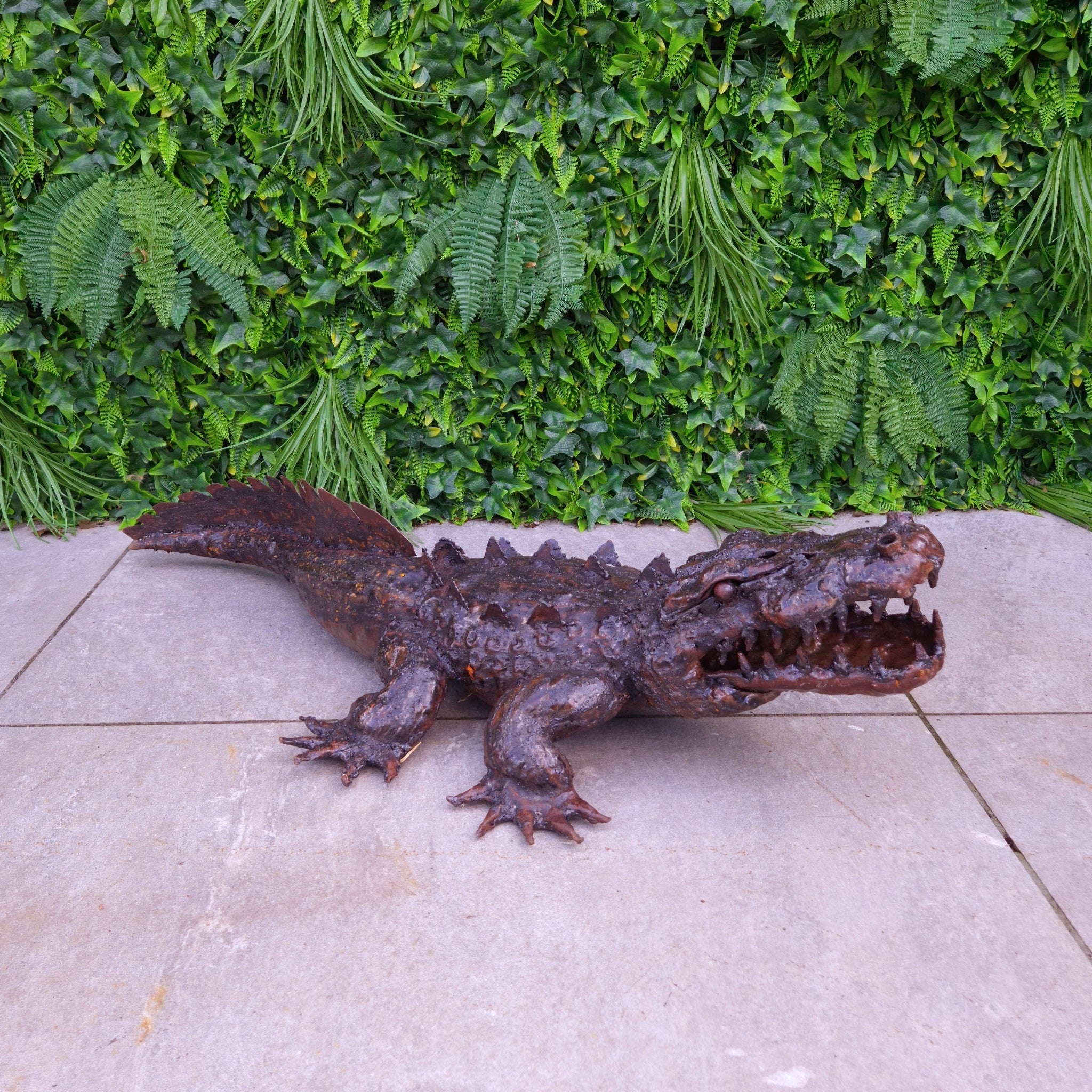 Crocodile Metal Sculpture 2.5ft - Pangea Sculptures