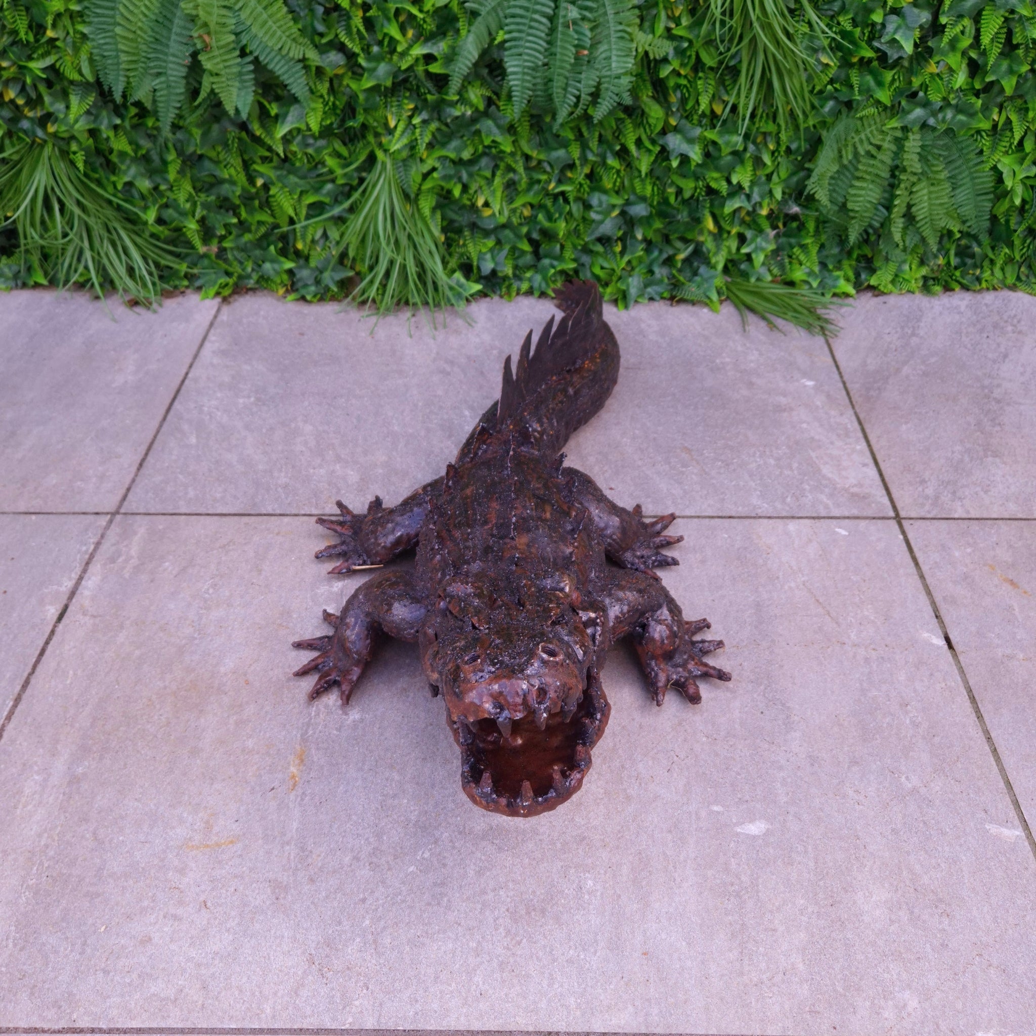 Crocodile Metal Sculpture 2.5ft - Pangea Sculptures