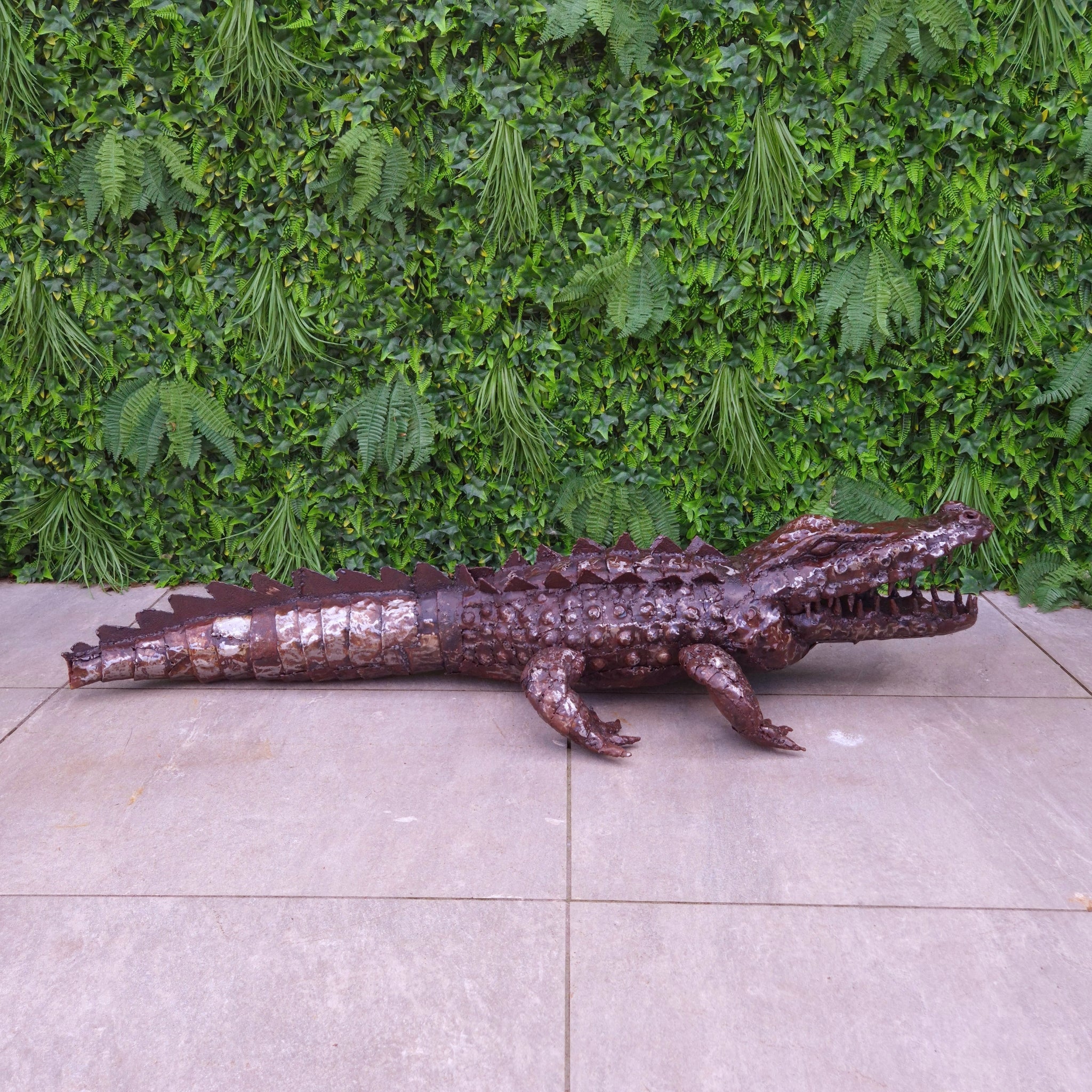 Crocodile Metal Sculpture 4ft - Pangea Sculptures