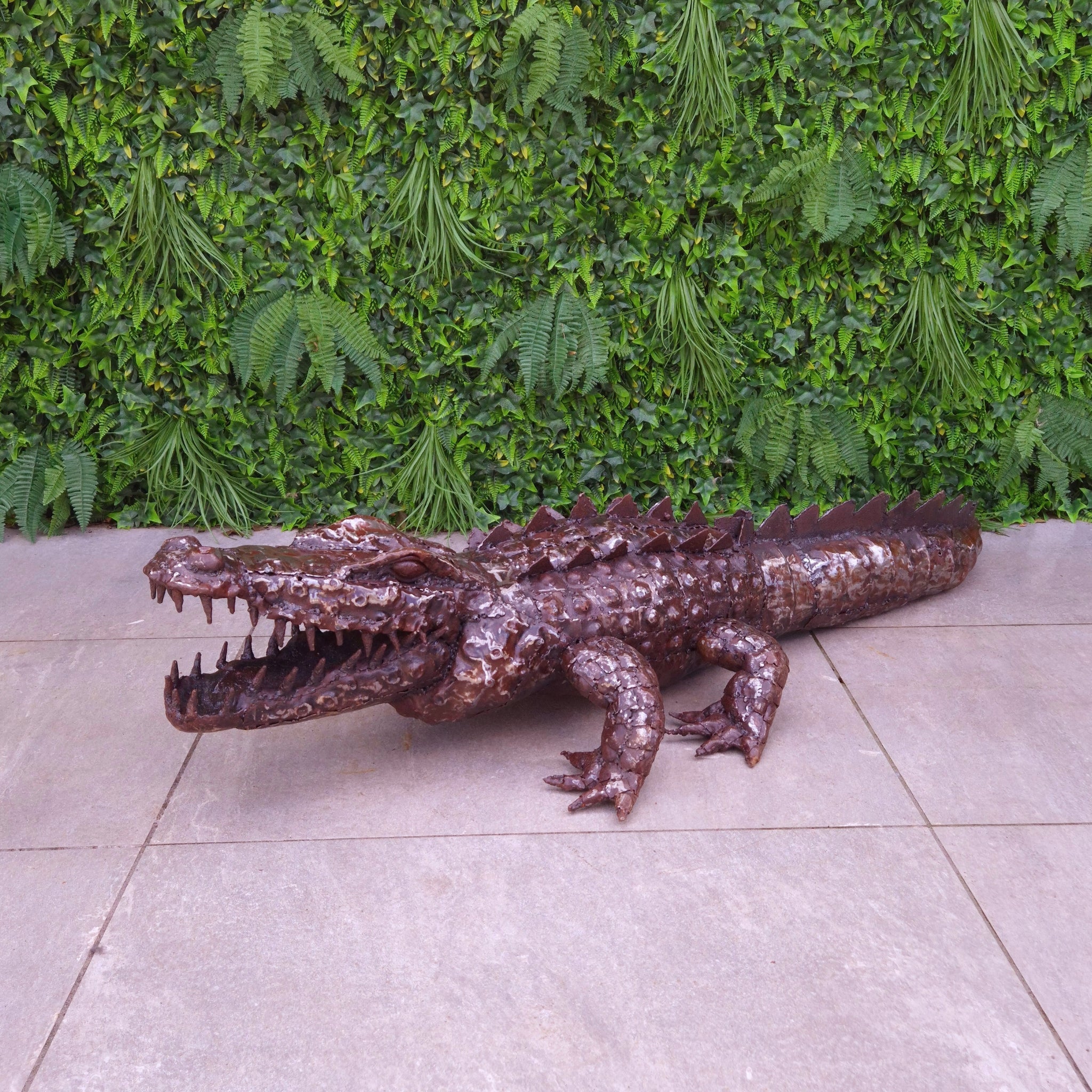 Crocodile Metal Sculpture 4ft - Pangea Sculptures