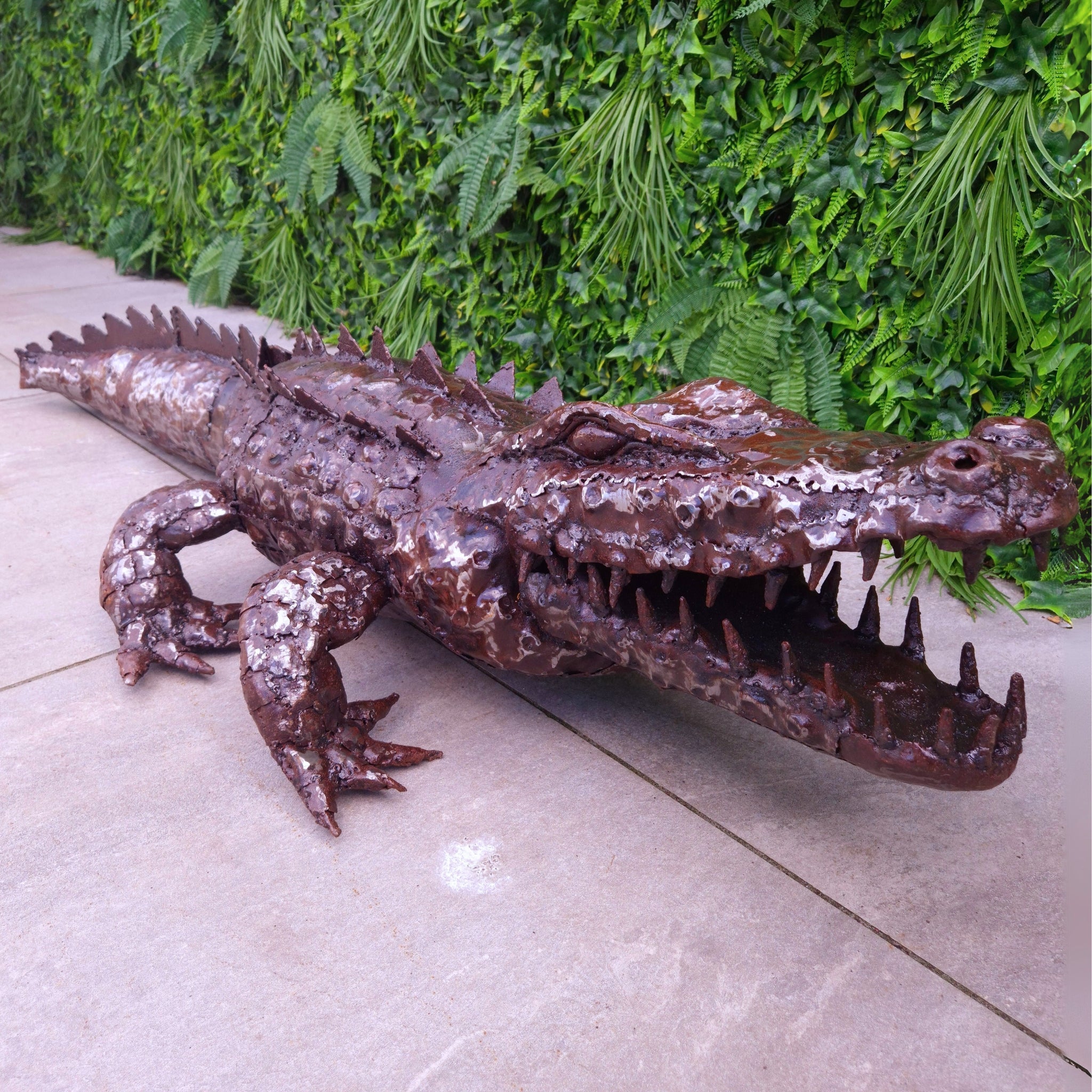 Crocodile Metal Sculpture 4ft - Pangea Sculptures