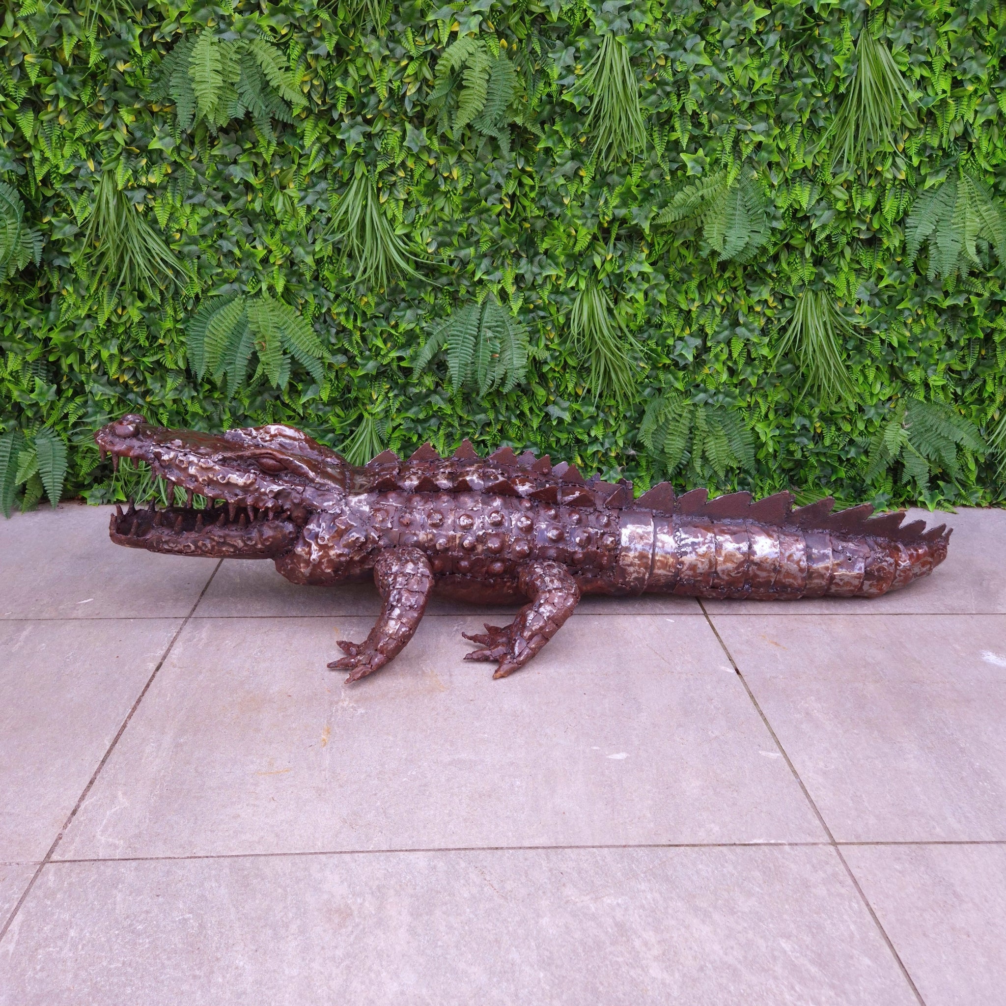 Crocodile Metal Sculpture 4ft - Pangea Sculptures