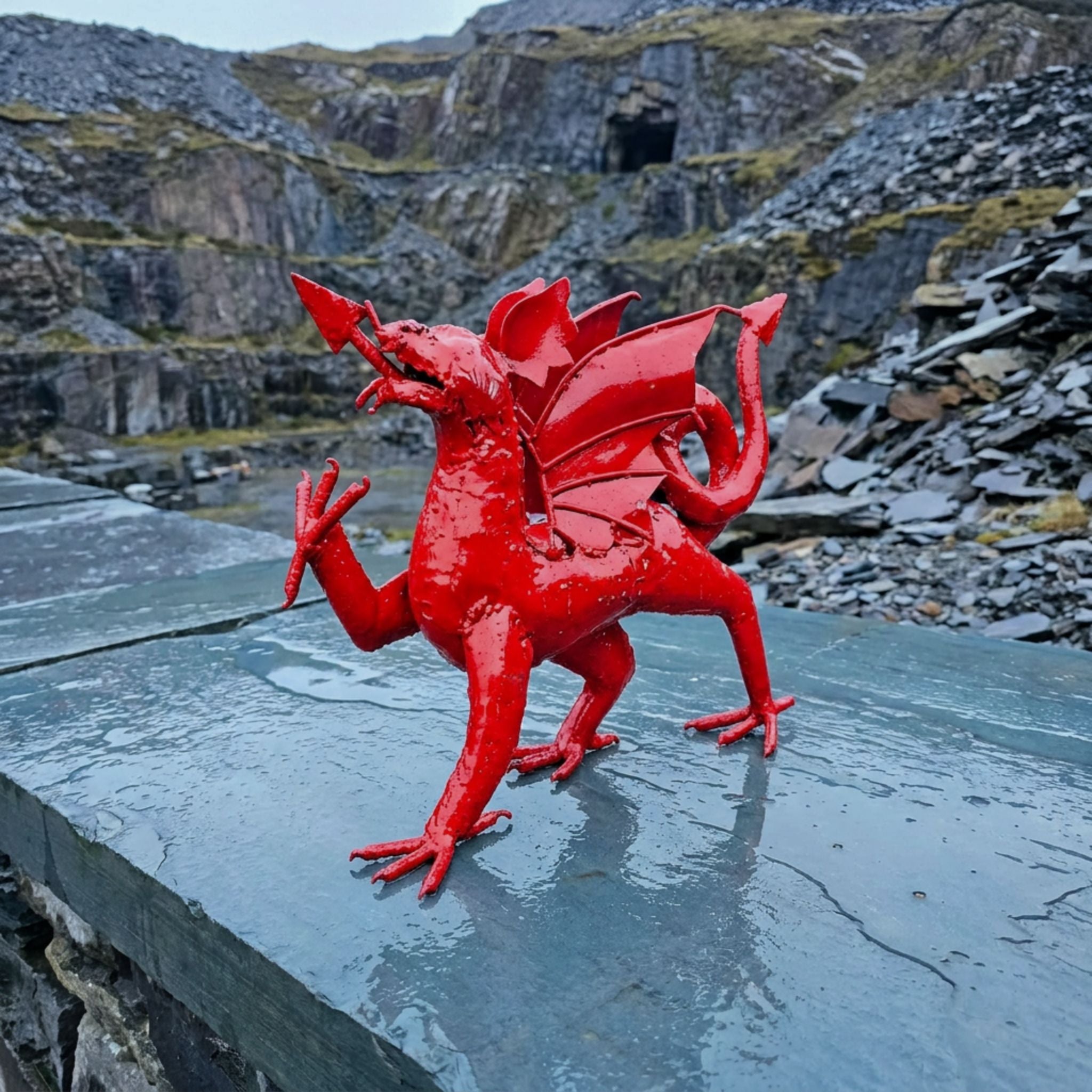 Welsh Dragon Metal Sculpture