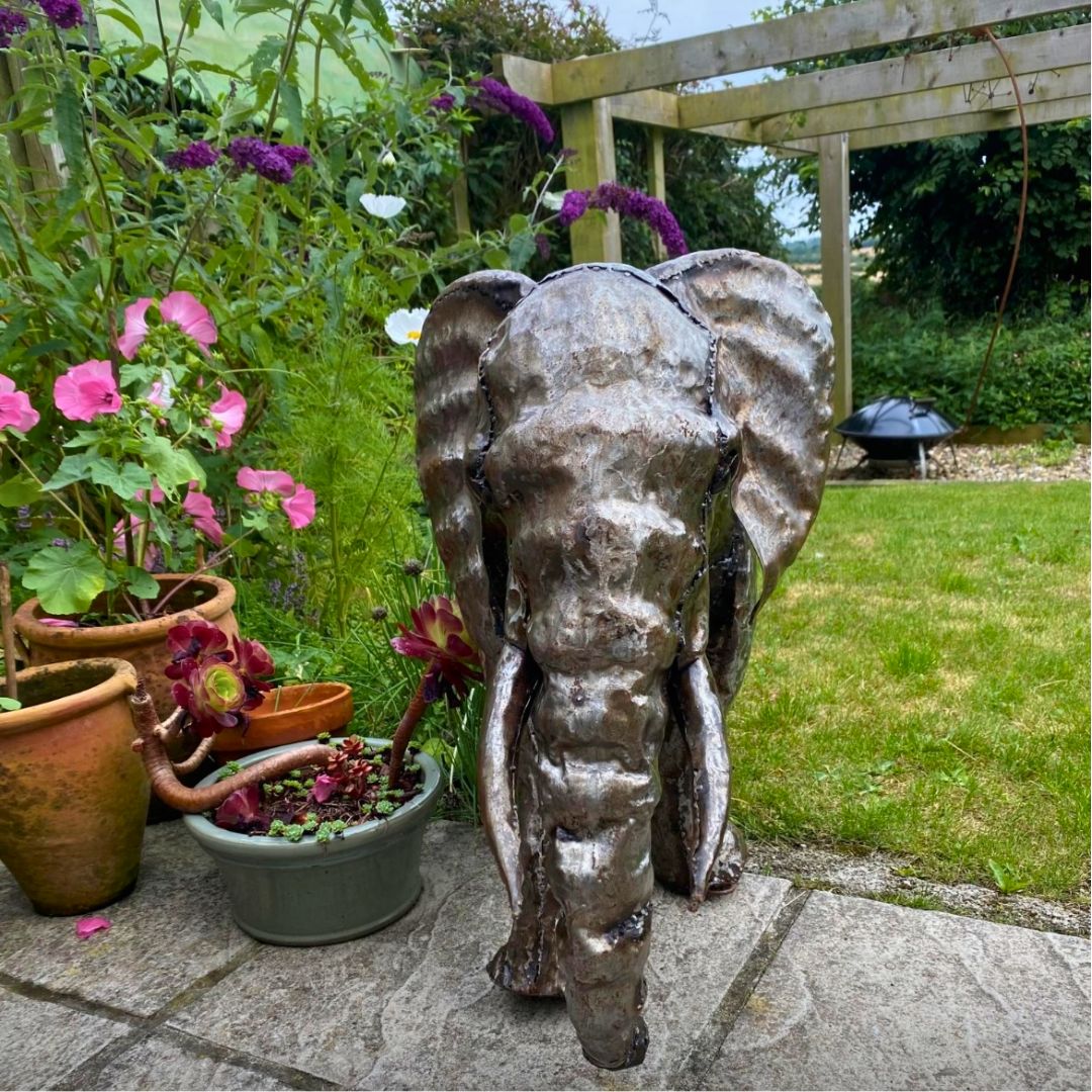 Elephant Metal Sculpture 2ft - Pangea Sculptures