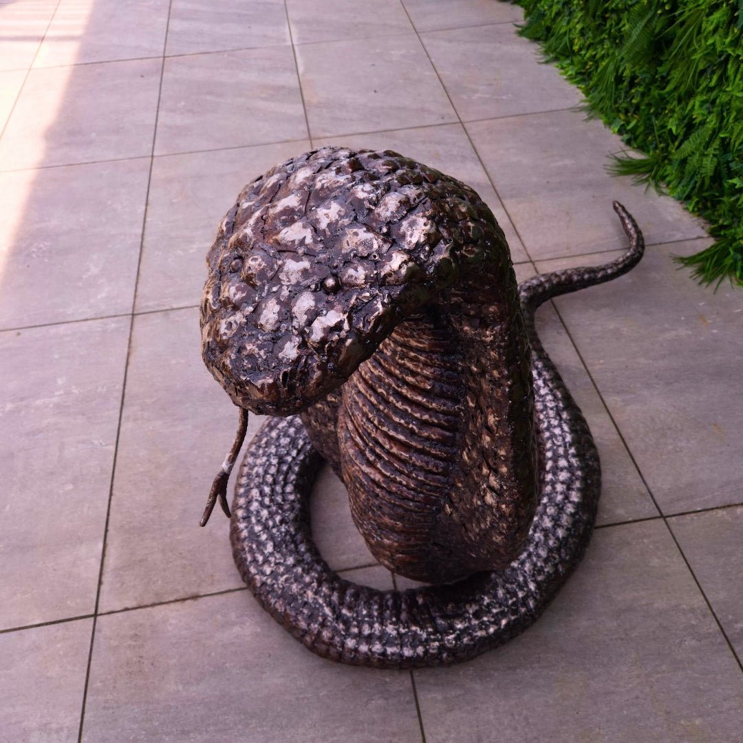 King Cobra Snake Metal Sculpture - Pangea Sculptures