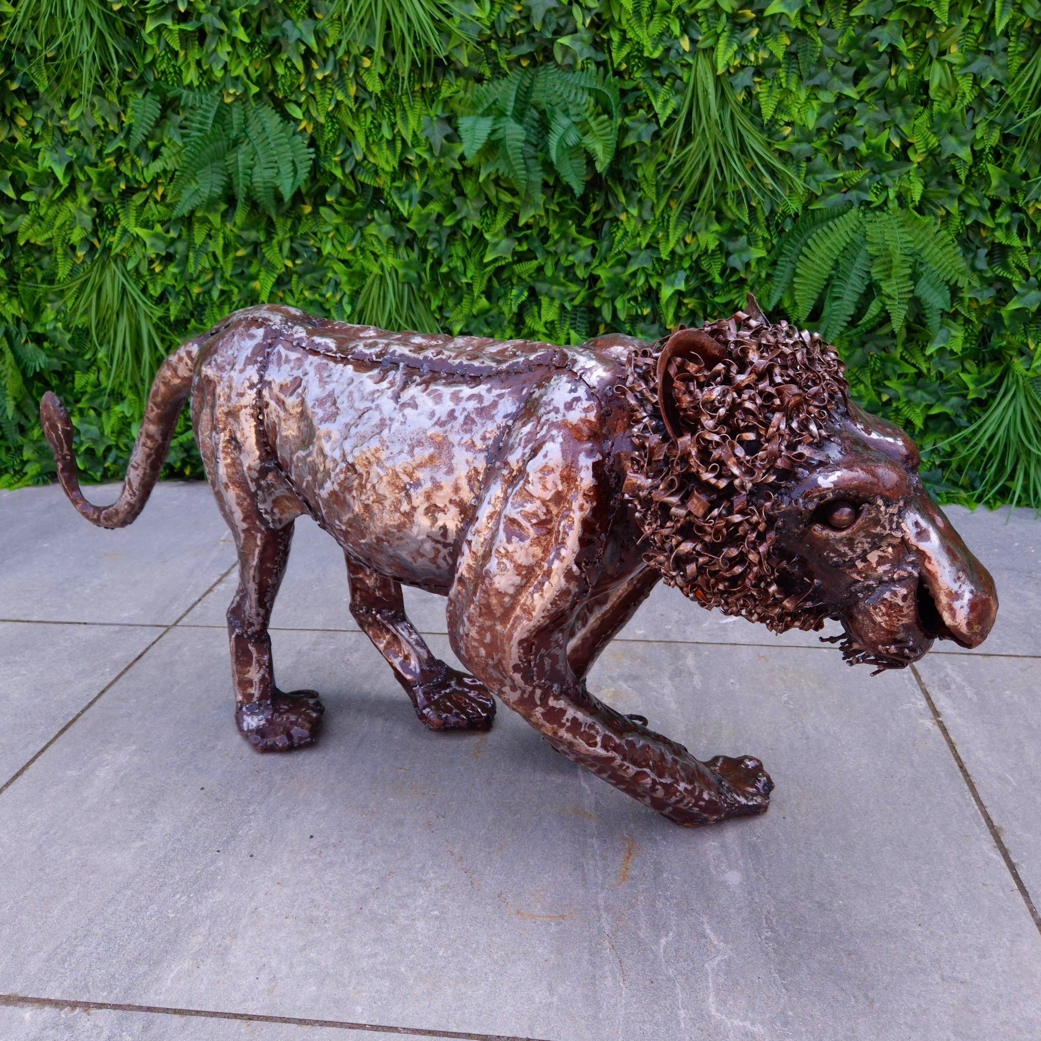 Lion Metal Sculpture 1.5ft - Pangea Sculptures