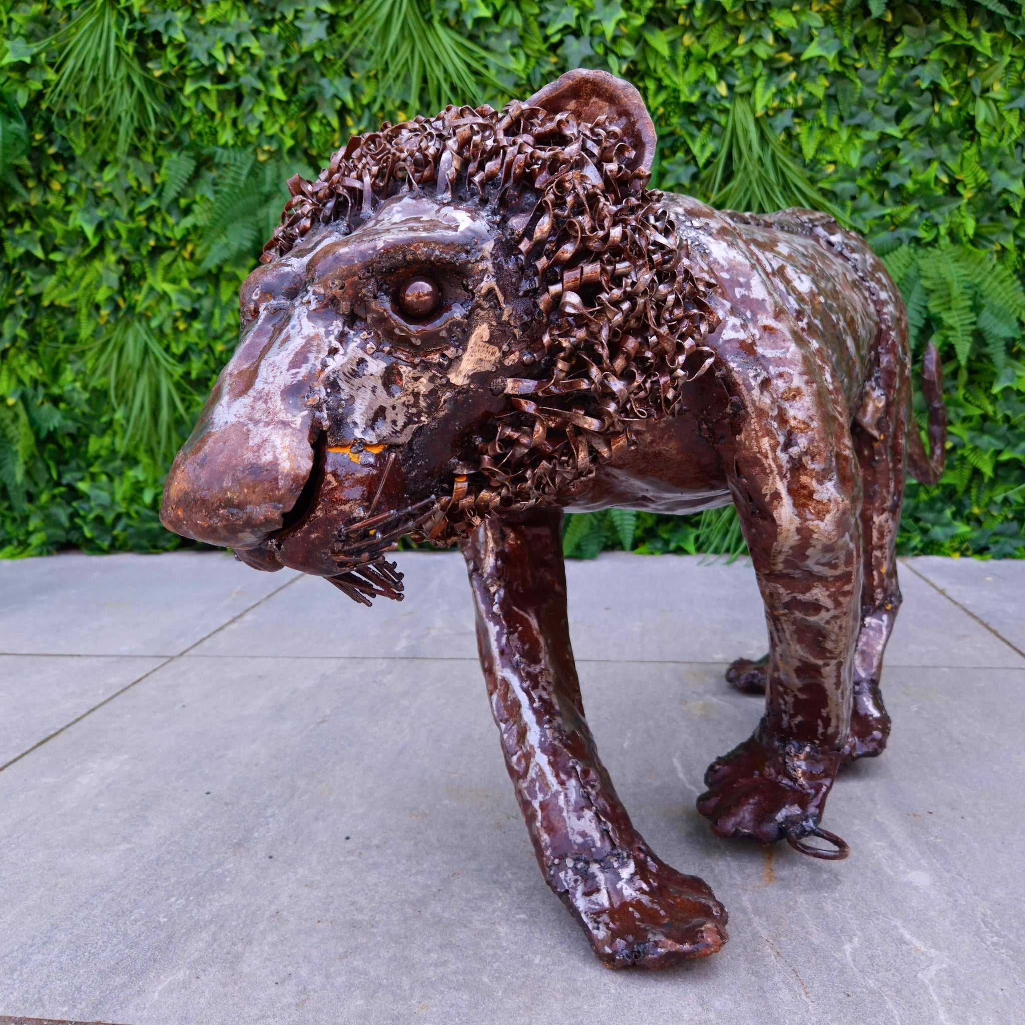 Lion Metal Sculpture 1.5ft - Pangea Sculptures