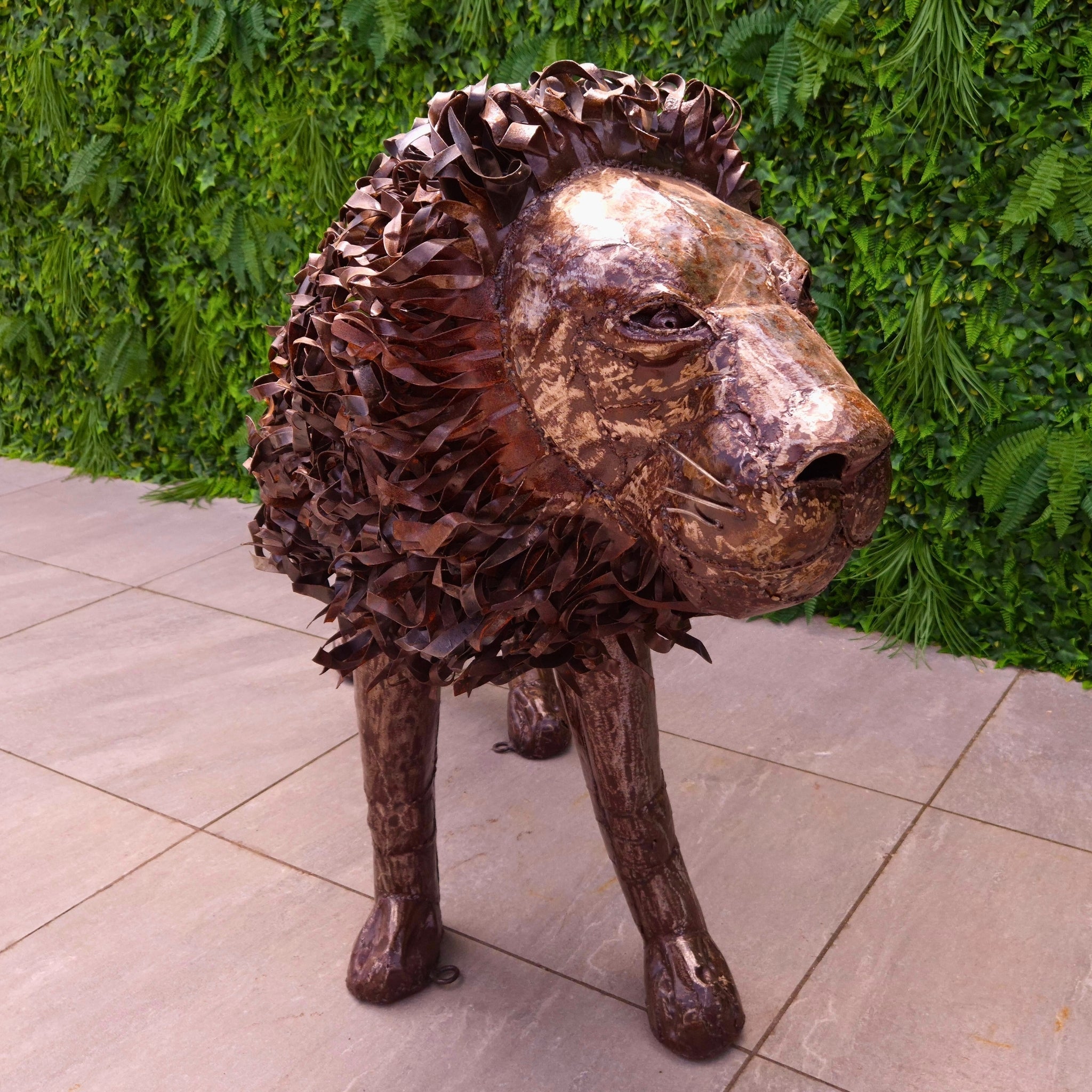 Lion Metal Sculpture 3.6ft - Pangea Sculptures