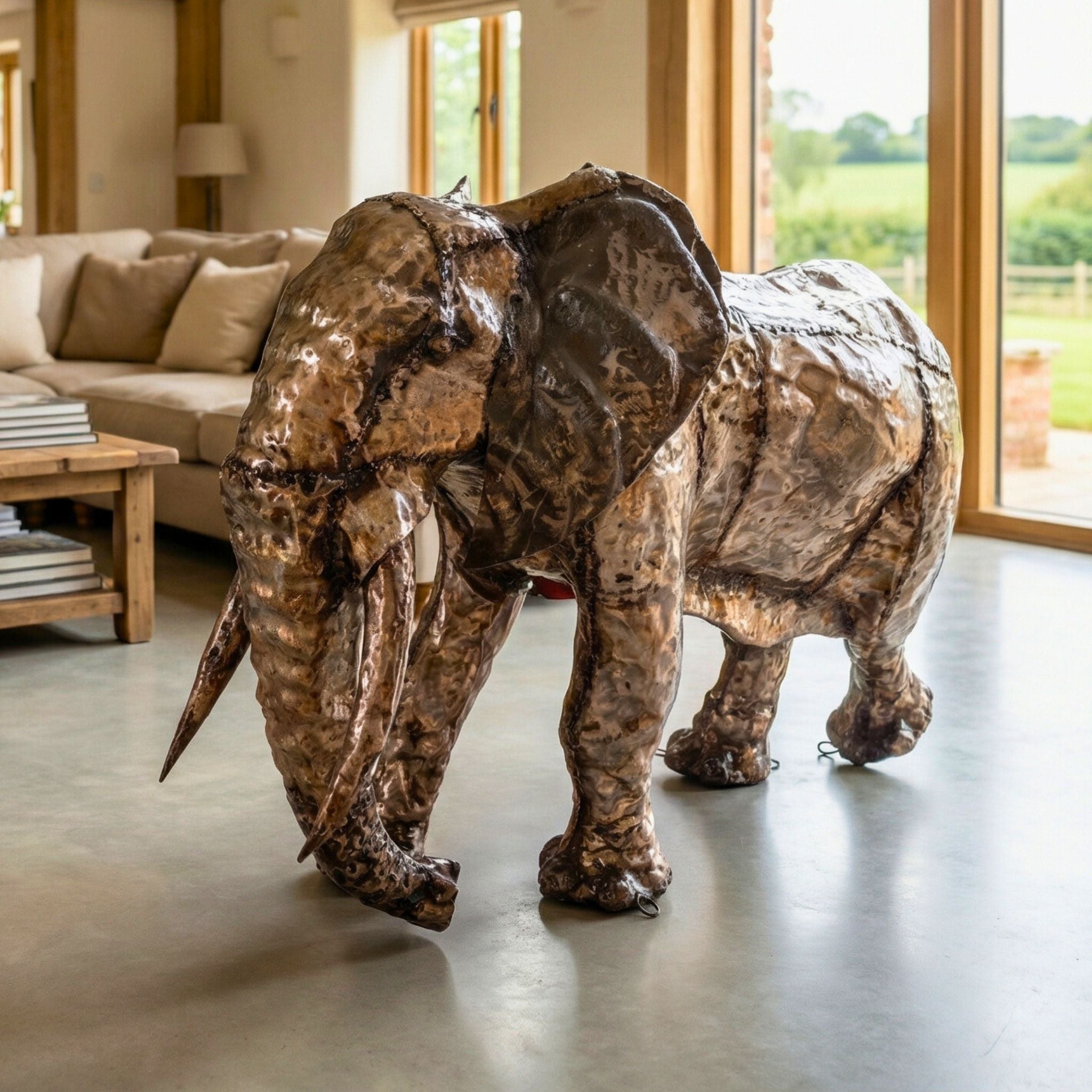 Elephant Metal Sculpture 3ft