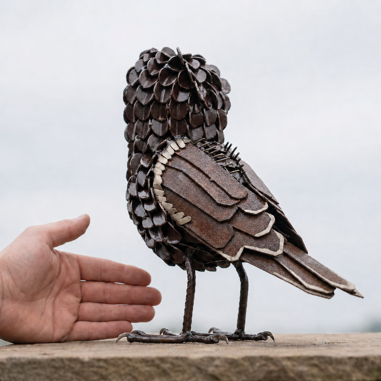 Perching Owl Sculpture